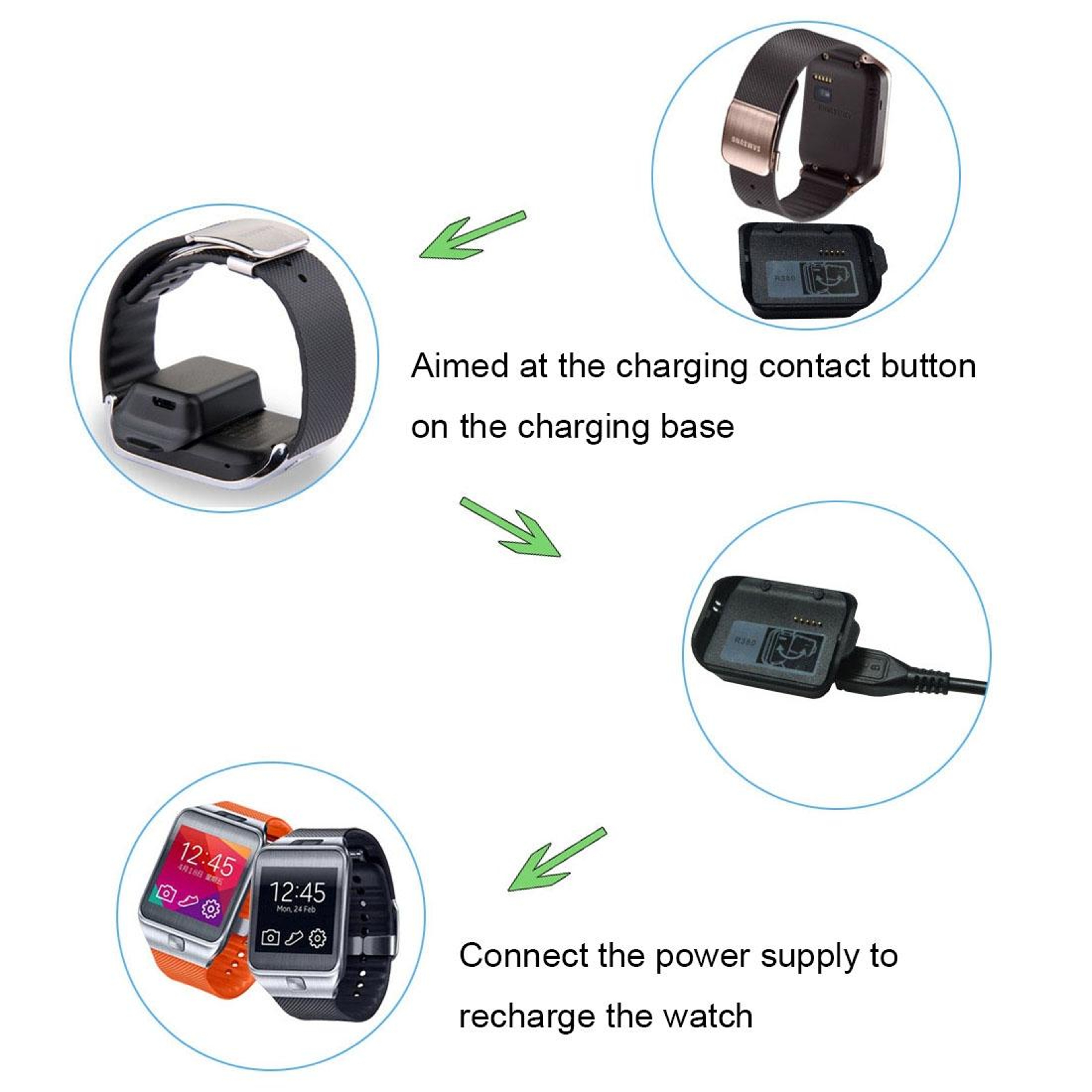Samsung Gear 2 R380 Charging Cradle Dock USB Cable Magnetic Replacement Charger Base – view 9