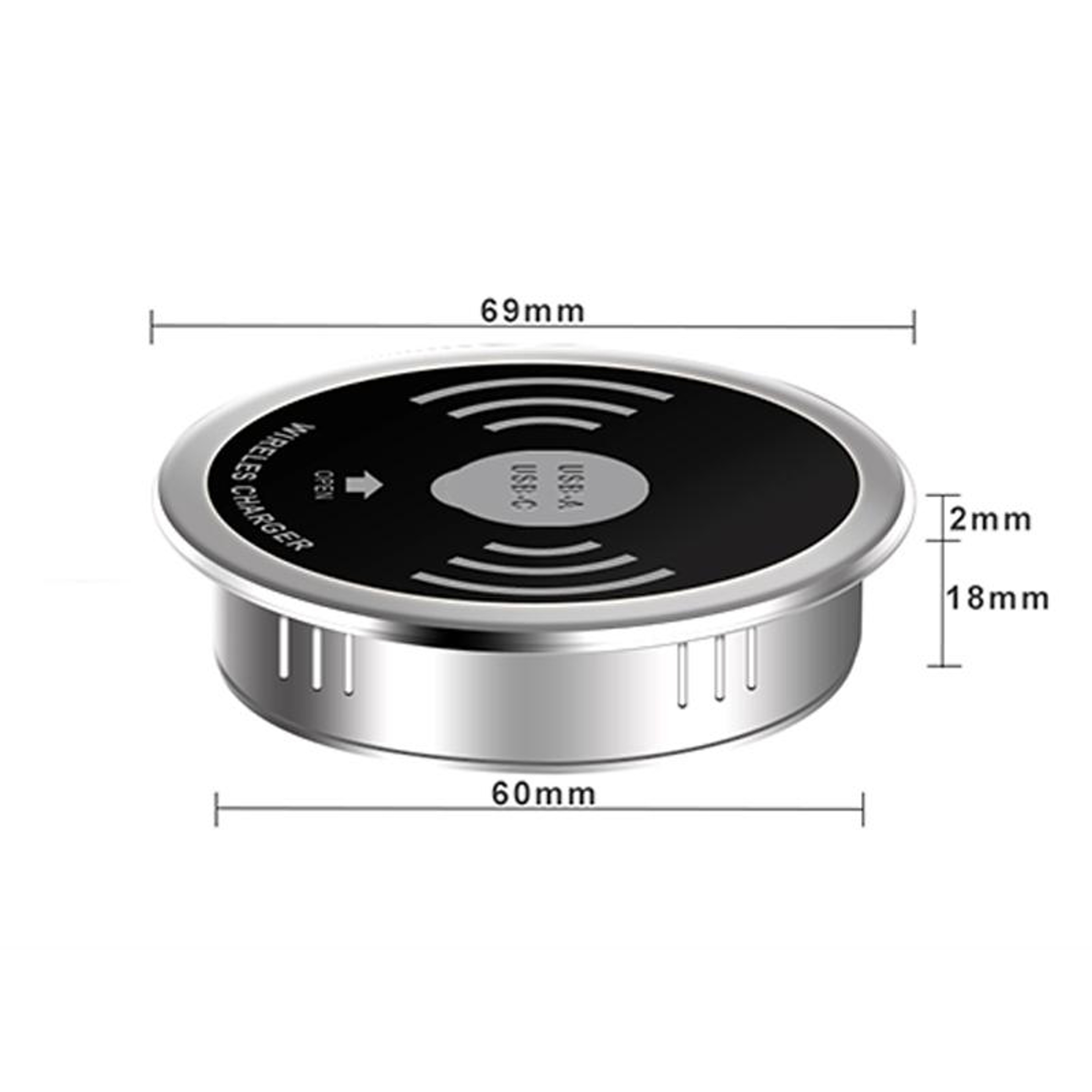 Embedded Desktop Wireless Charger PD USB Fast Charging Station 1.2m Cable – view 2