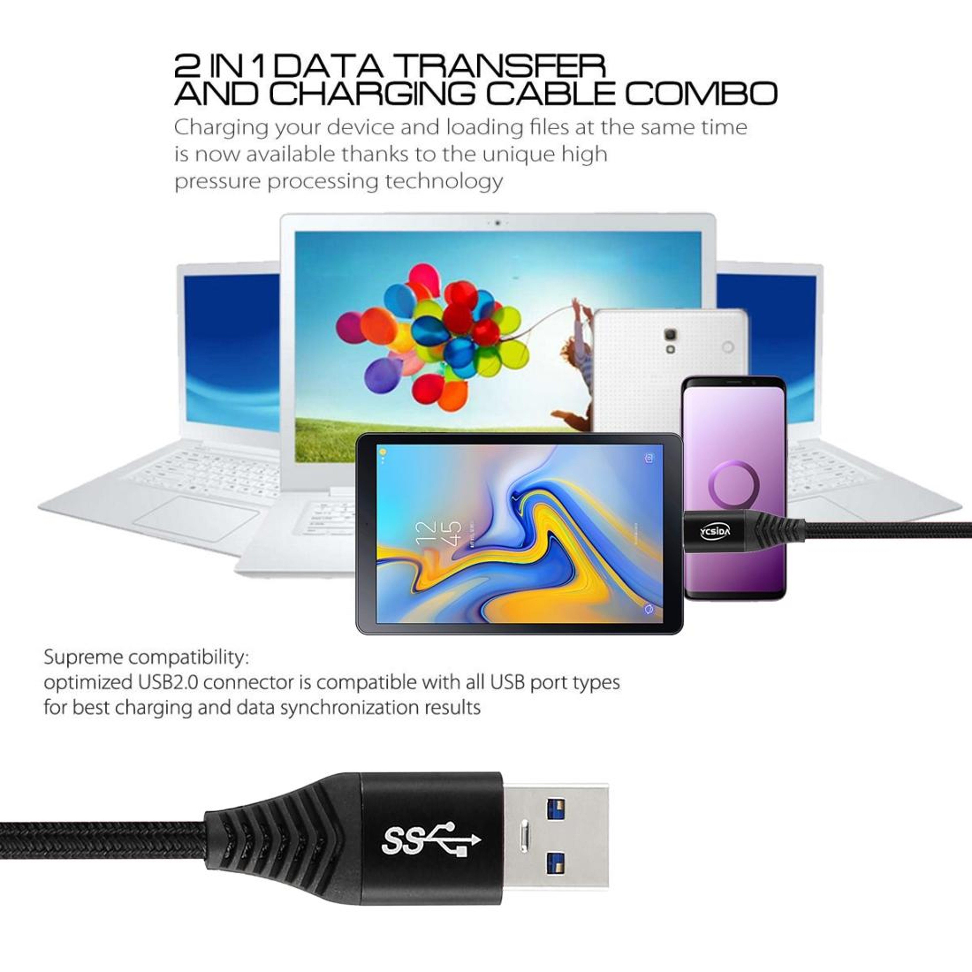1.2m Nylon Braided USB-C Fast Charging Data Sync Cable 110 Copper Wires – view 11
