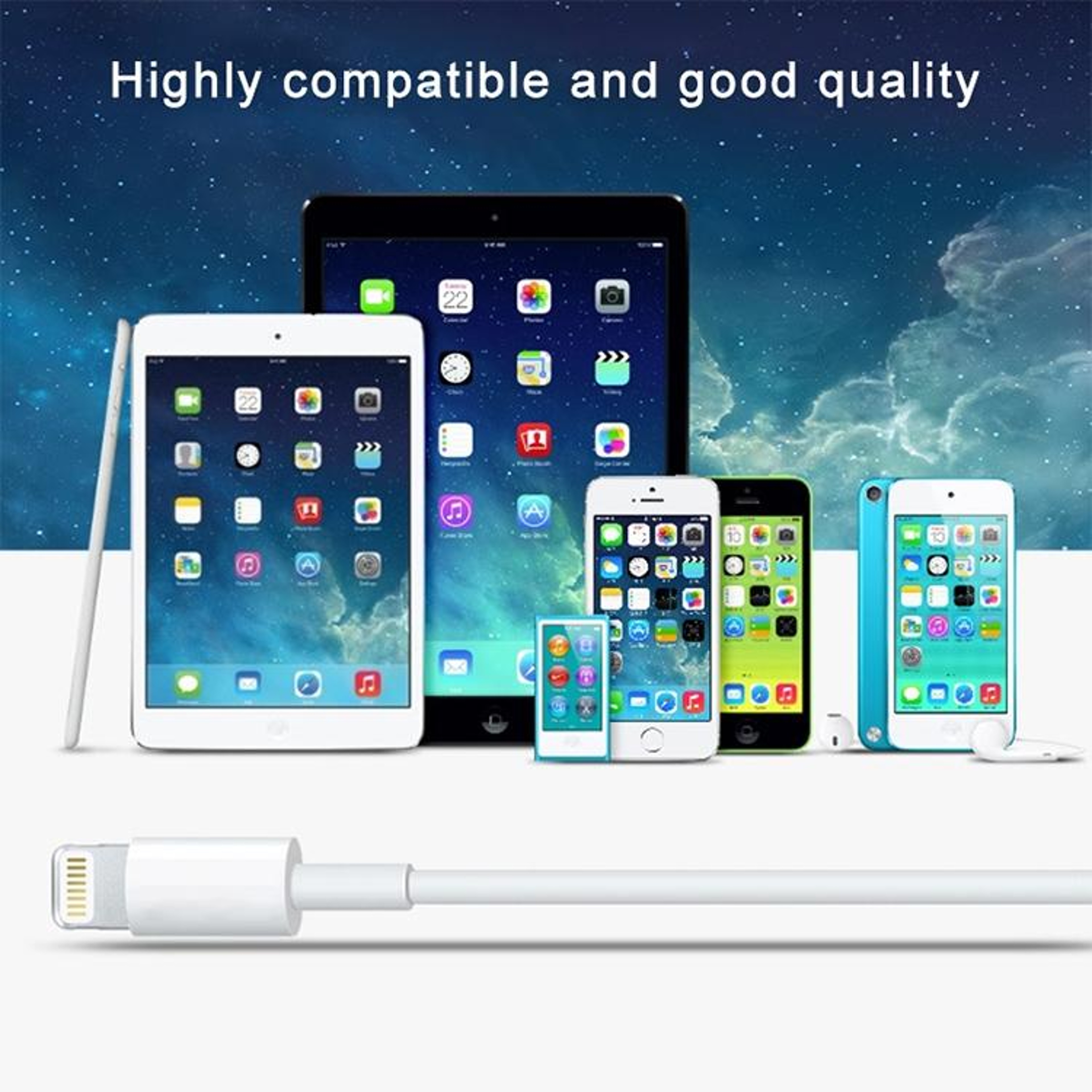 8 Pin Charging Cable 1m Fast Sync USB Data Cable for iPhone and iPad – view 7