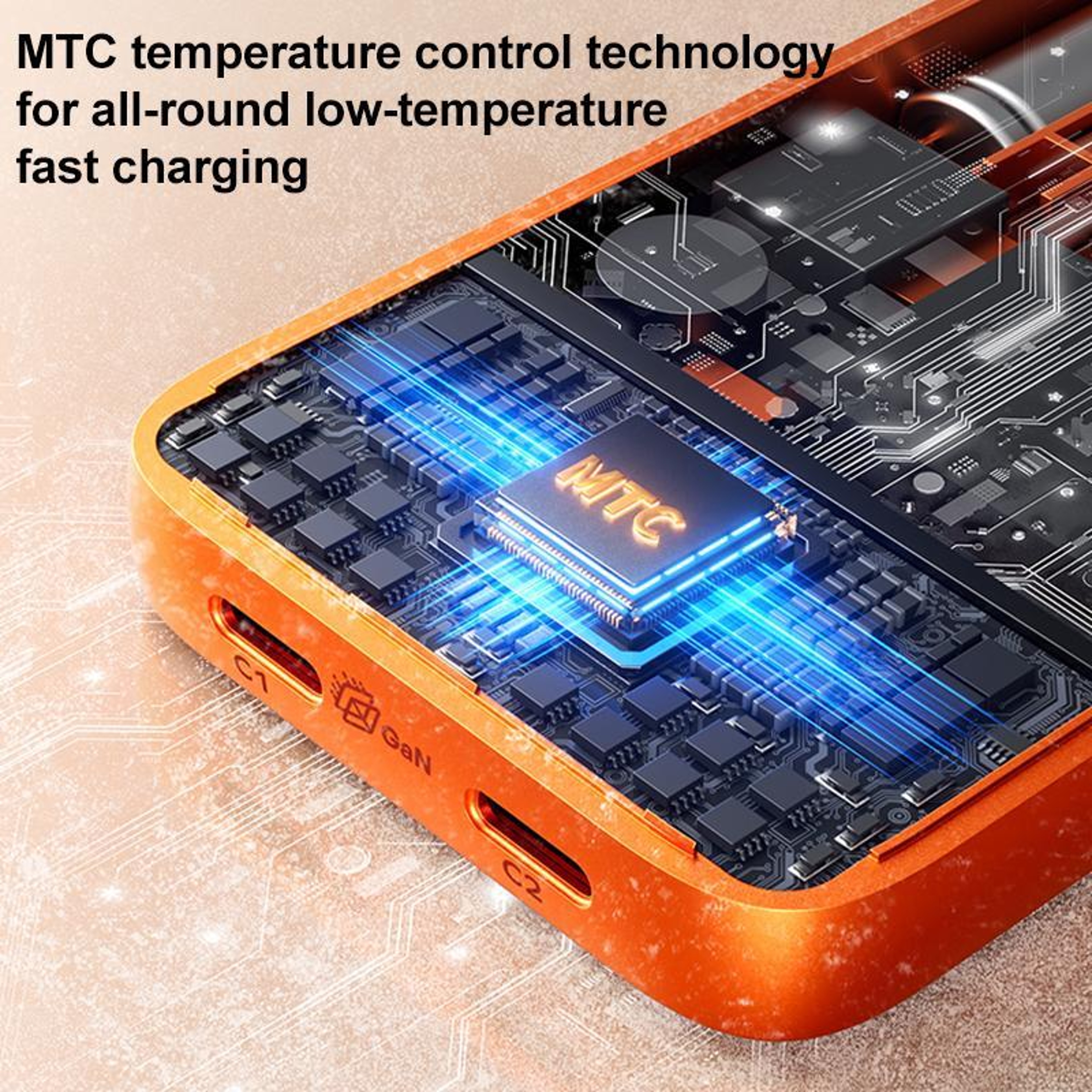 UM79 45W GaN Dual Port USB C PD Fast Charger Kit with Cable  Orange – view 11