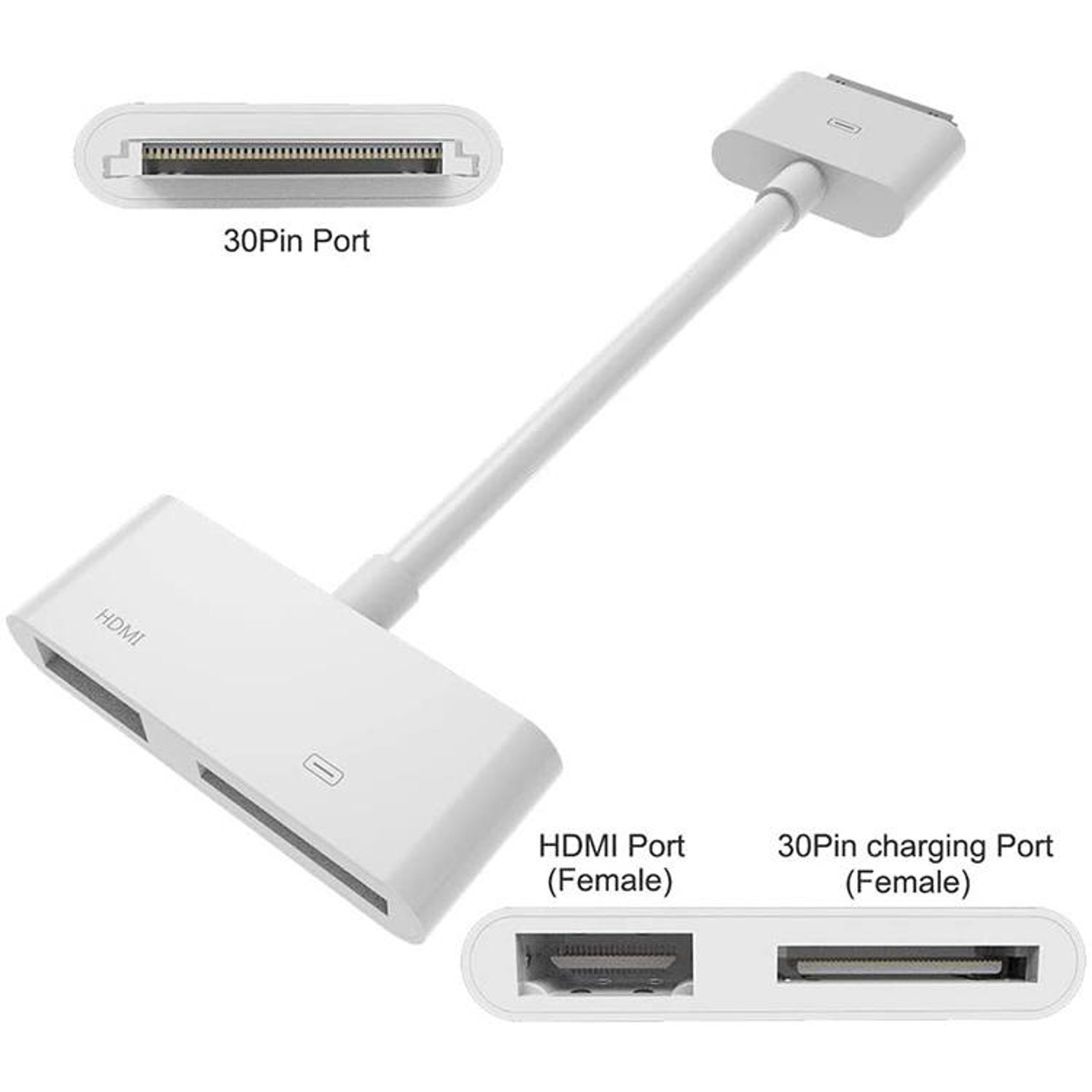 HDMI Adapter for iPhone 4 4S & iPad 2 3 1080P Lightning to HDMI Adapter Screen Mirror Cable – view 3