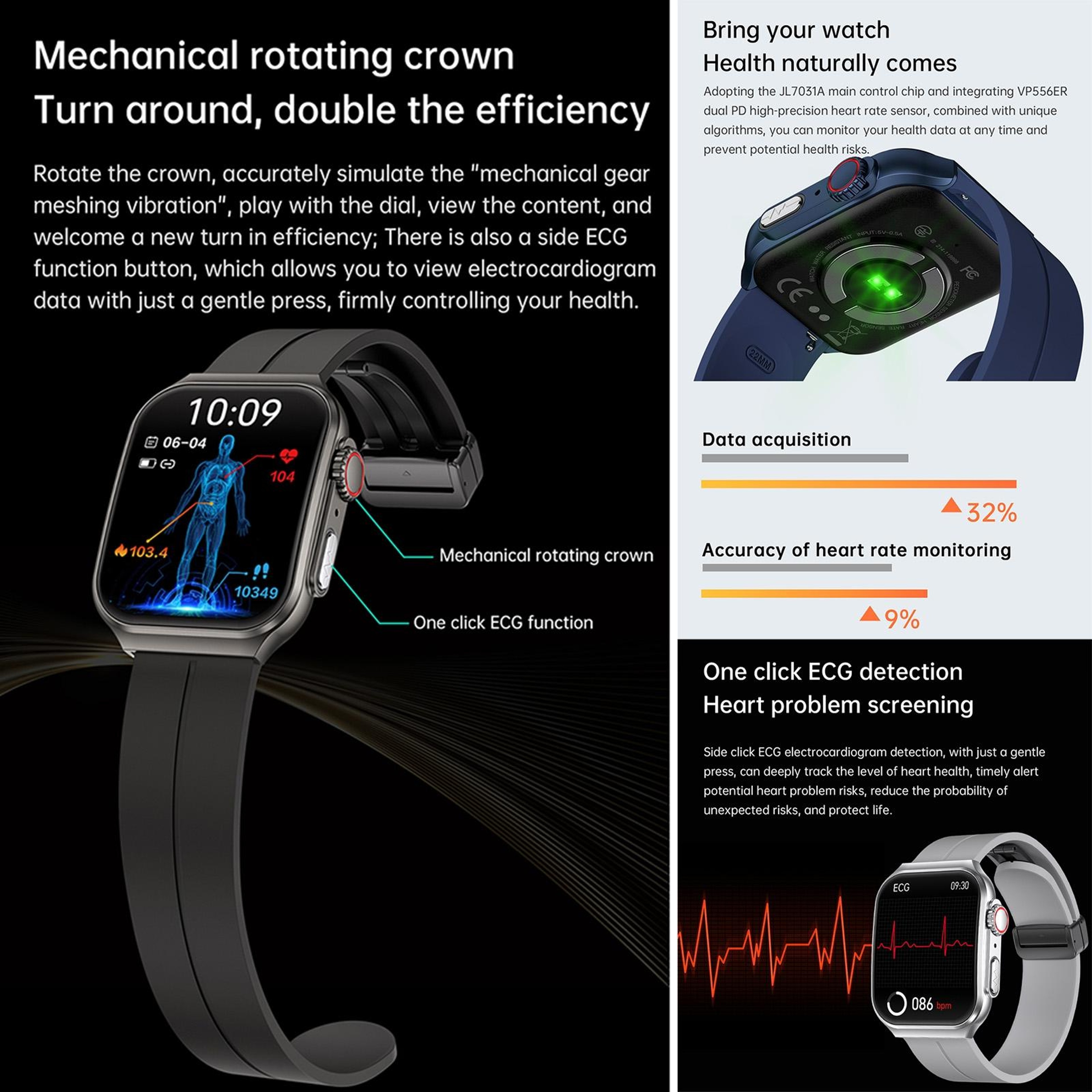 NX15 Smart Watch With Bluetooth Call 196 HD Display Health Tracker  IP68 Waterproof Fitness Watch 7