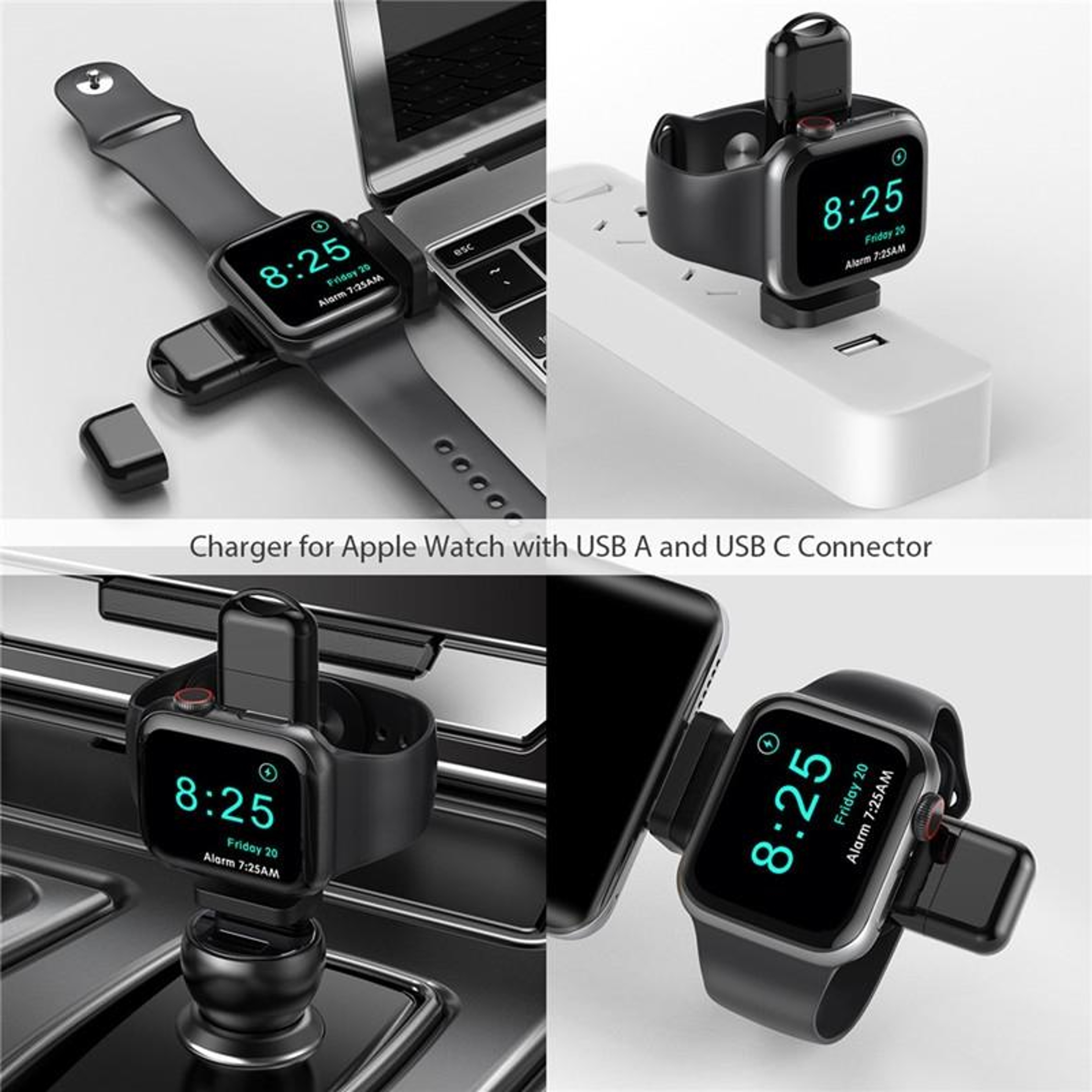 USB C & USB A Apple Watch Magnetic Charger Fast Portable Apple Watch Charging – view 5