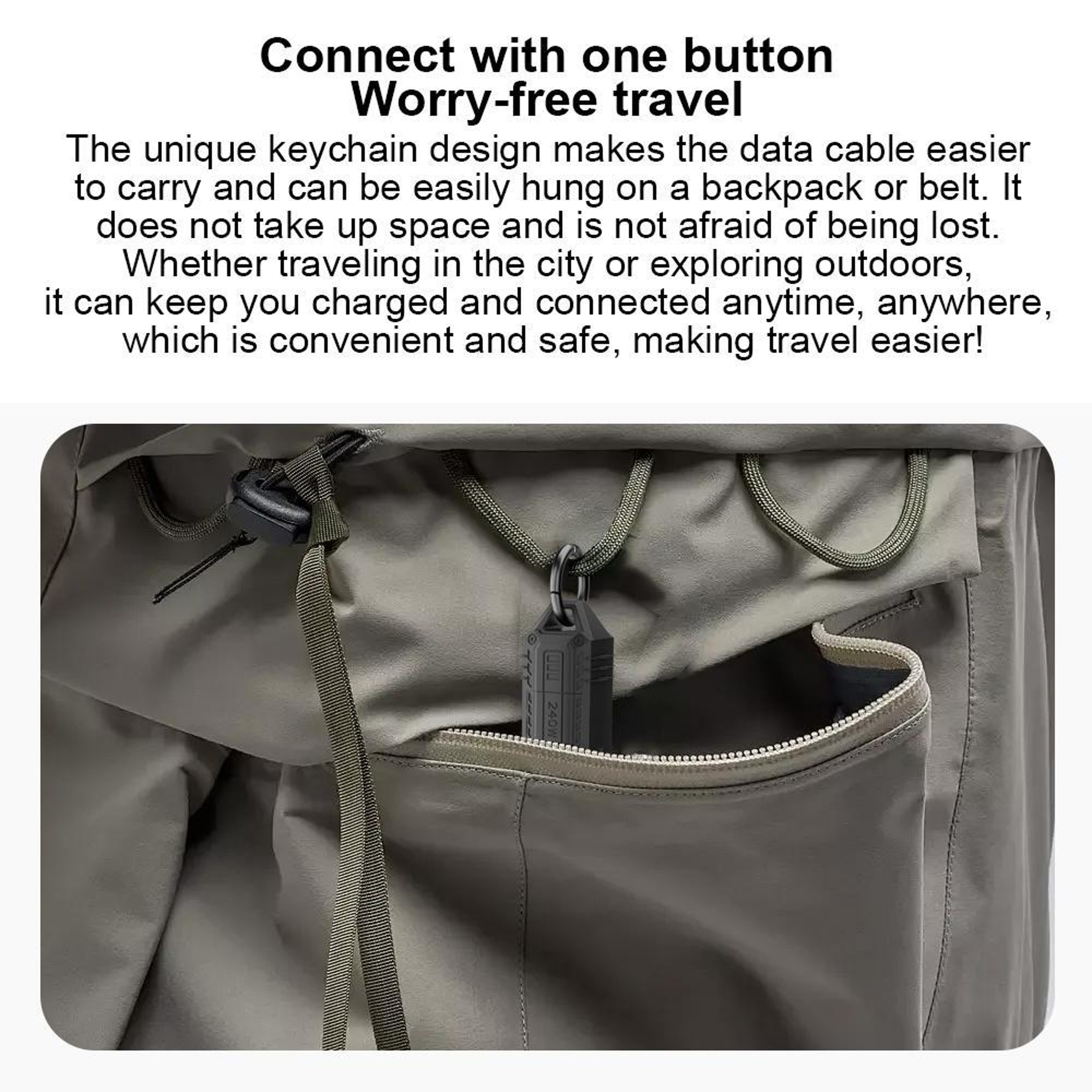 Portable Keychain USB Charging Cable USB – view 4