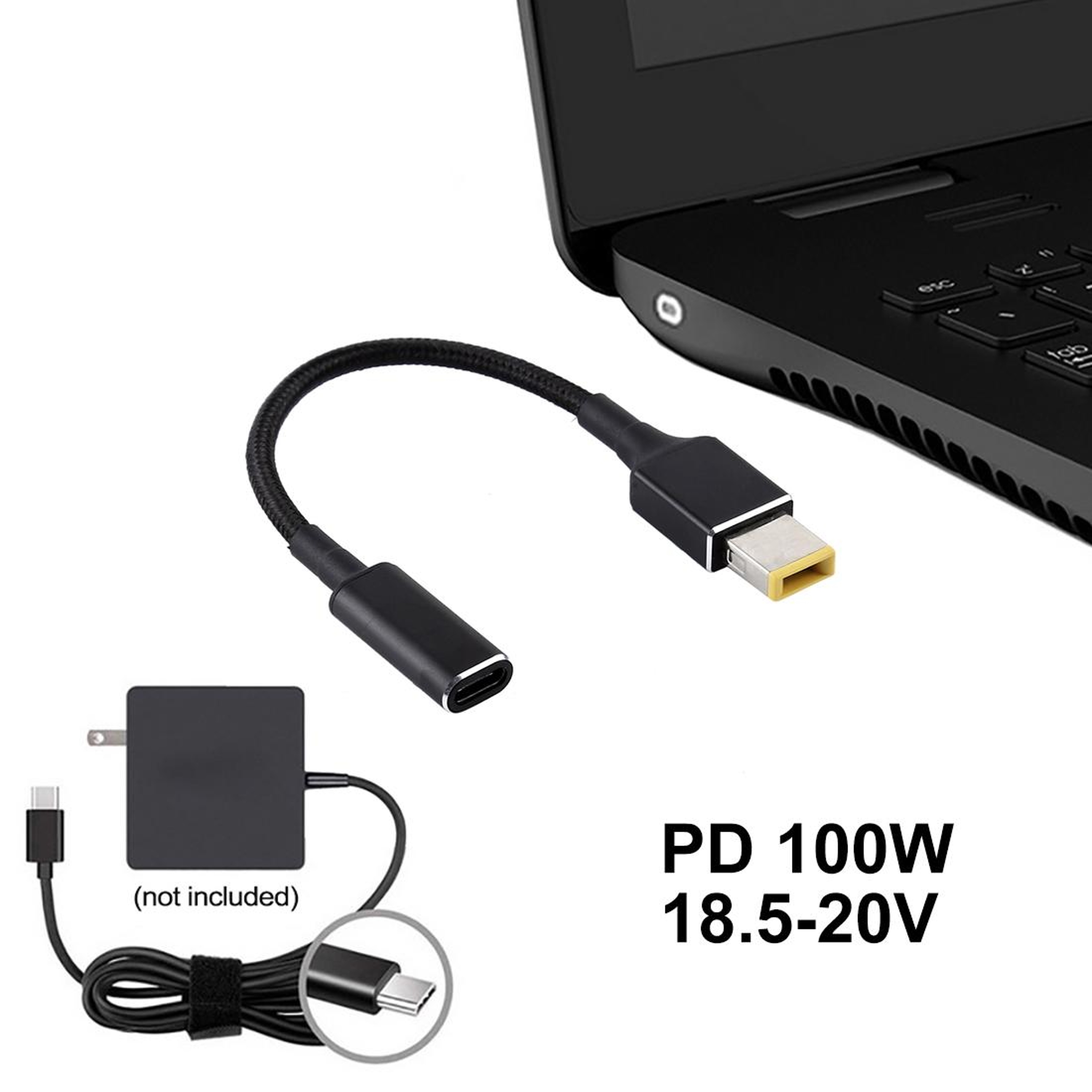 Lenovo ThinkPad USB-C PD 100W Charging Adapter Cable Square Plug Converter for ThinkBook & Xiaoxin – view 5