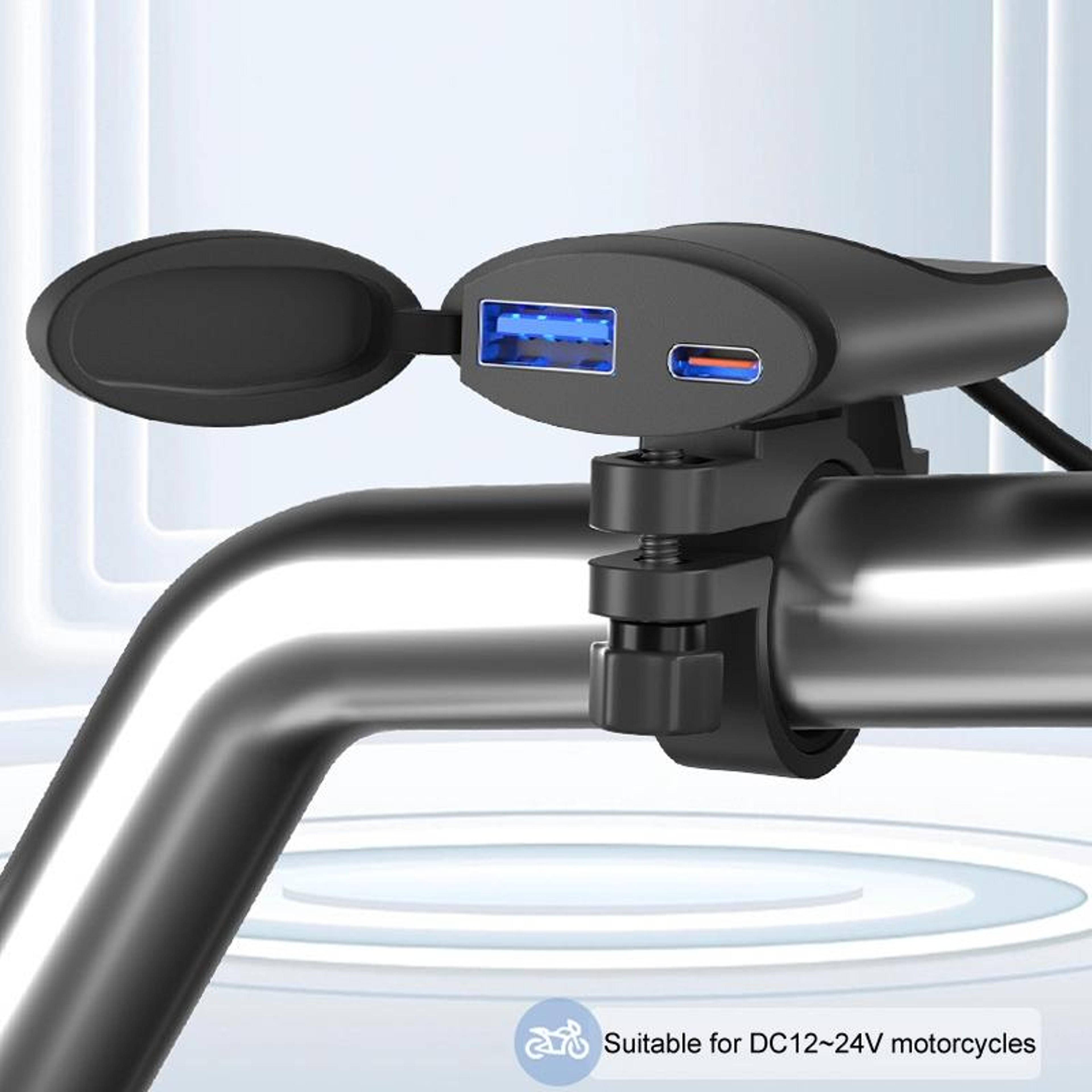 RideCharge Pro Waterproof Dual USB Motorcycle Phone Charger with QC3.0 Fast Charging – view 9