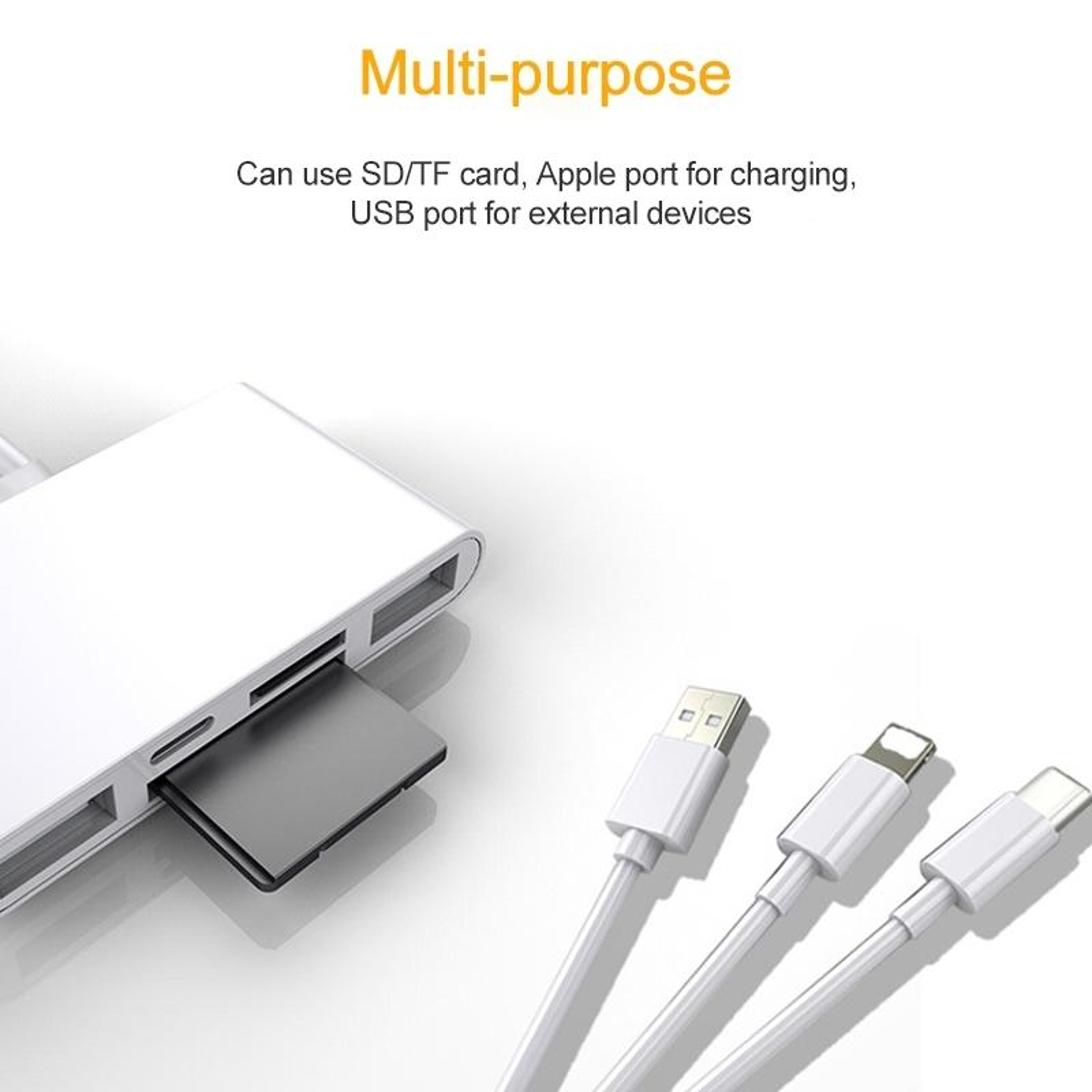 5in1 SD Card Reader For IPhone  USBC Devices Lightning SD Card Adapter With USB  TF Support 5