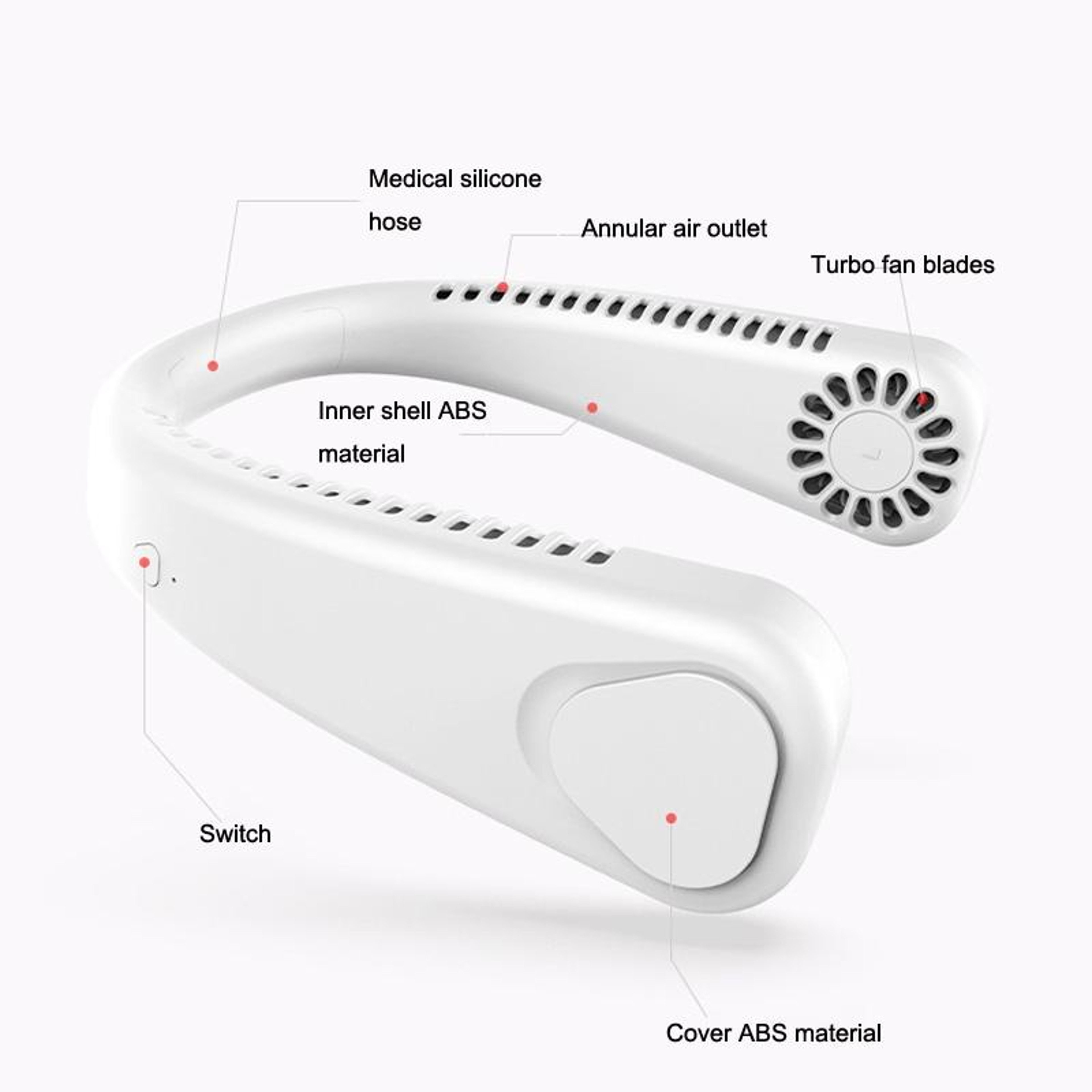 F2 USB Rechargeable Neck Fan  Portable Hands-Free Personal Cooling Fan for Outdoor Travel – view 6