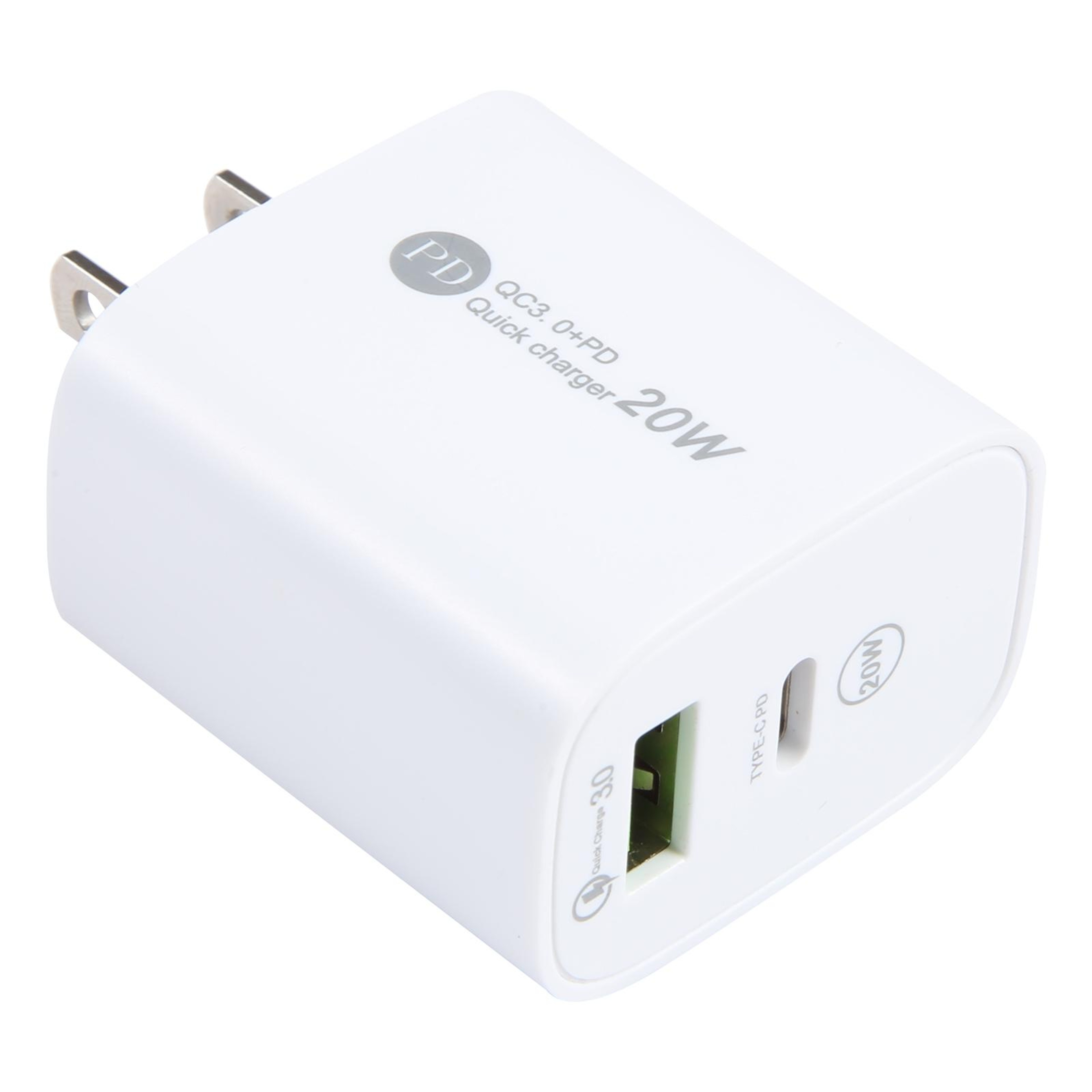 20W Dual Port Fast Wall Charger USB-C PD & QC 3.0 Compact Travel Charging Adapter – view 4