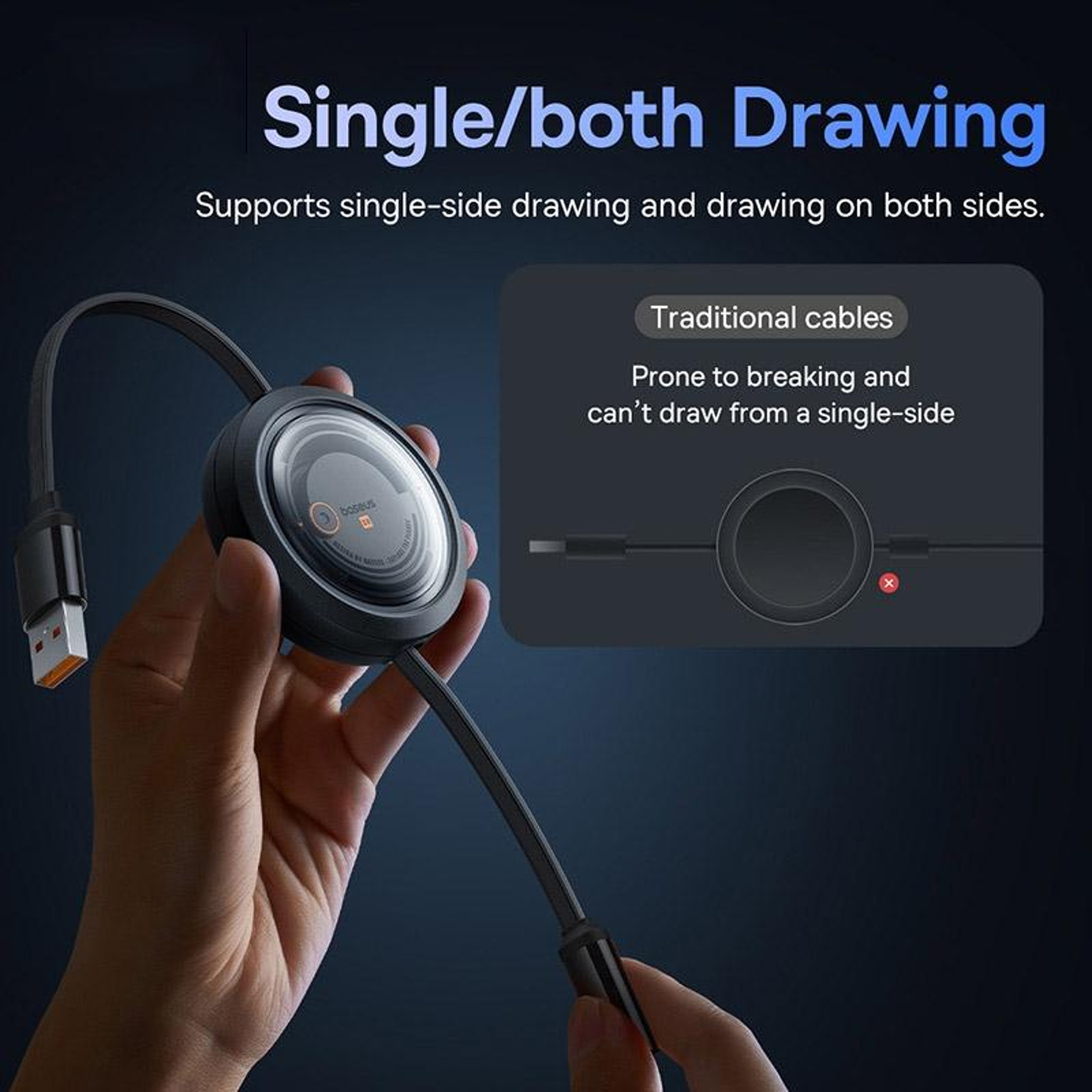 Baseus 100W Retractable 3-in-1 Fast Charging Cable with USB-C, Lightning & Micro USB – view 10