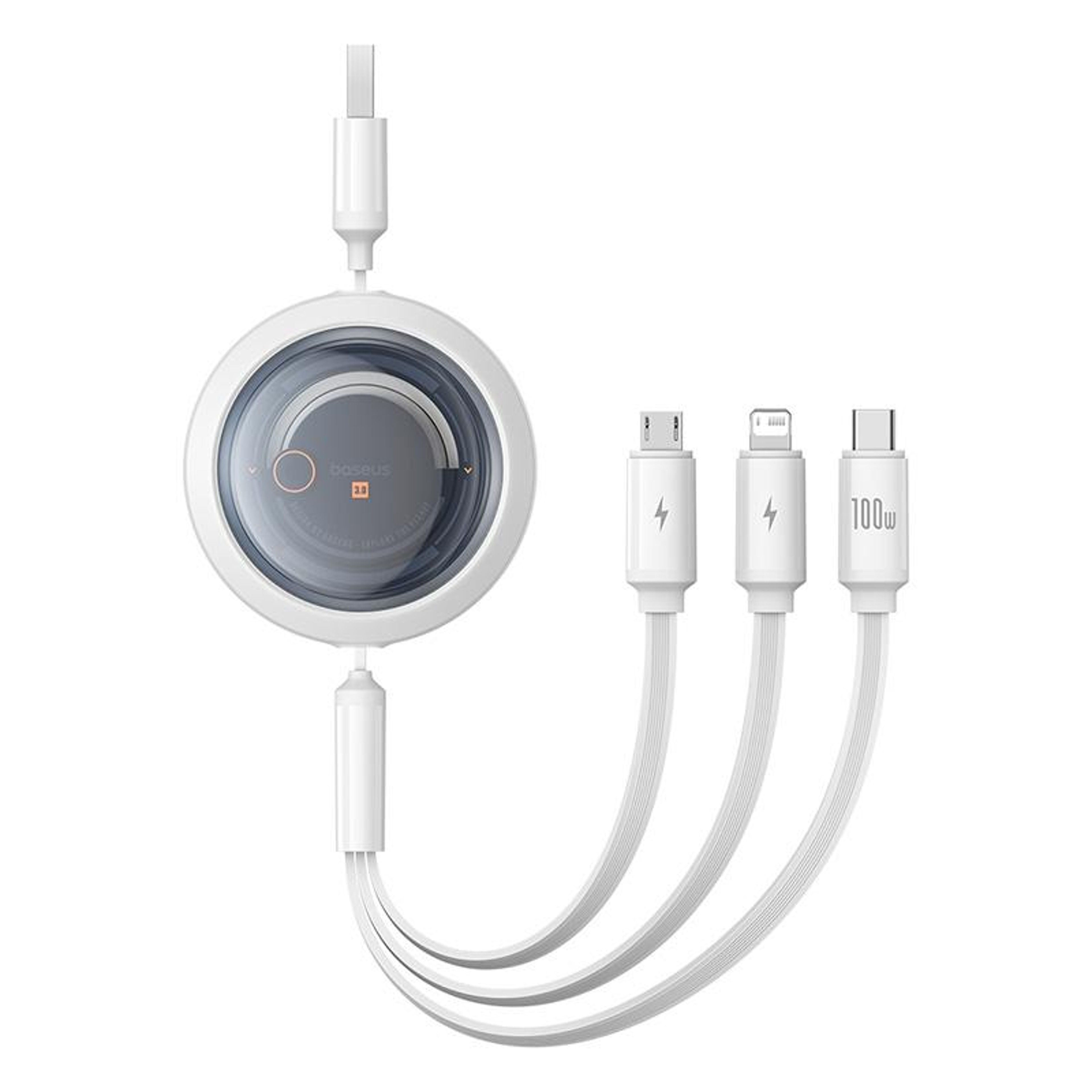 Baseus 100W Retractable 3-in-1 Fast Charging Cable with USB-C, Lightning & Micro USB – view 13