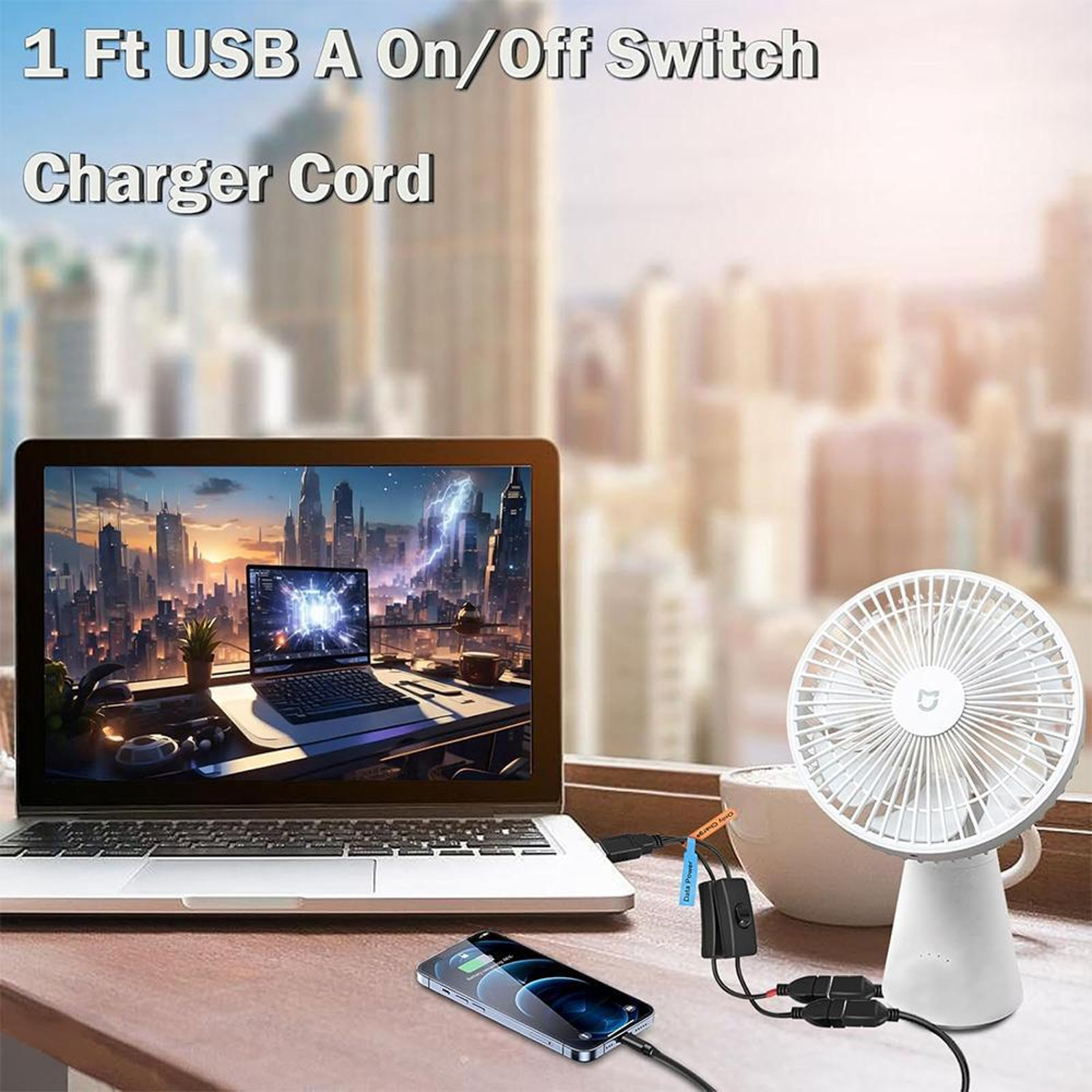 USB 2.0 Power & Data Splitter Cable with Dual On/Off Switches USB Y Extension Hub Adapter – view 6