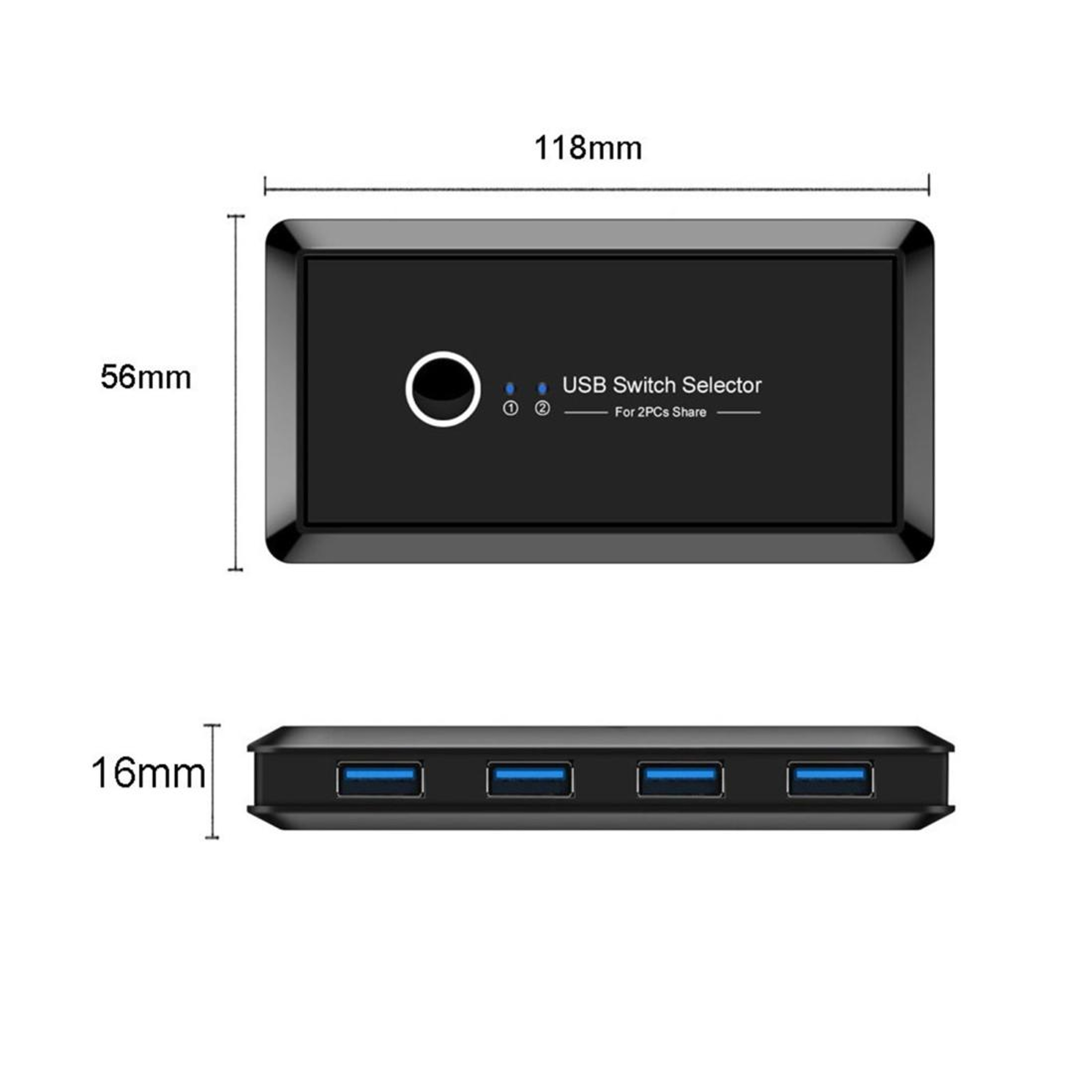 UK204V USB 3.0 Switch Selector 4-Port USB Sharing Switch for 2 Computers – view 3