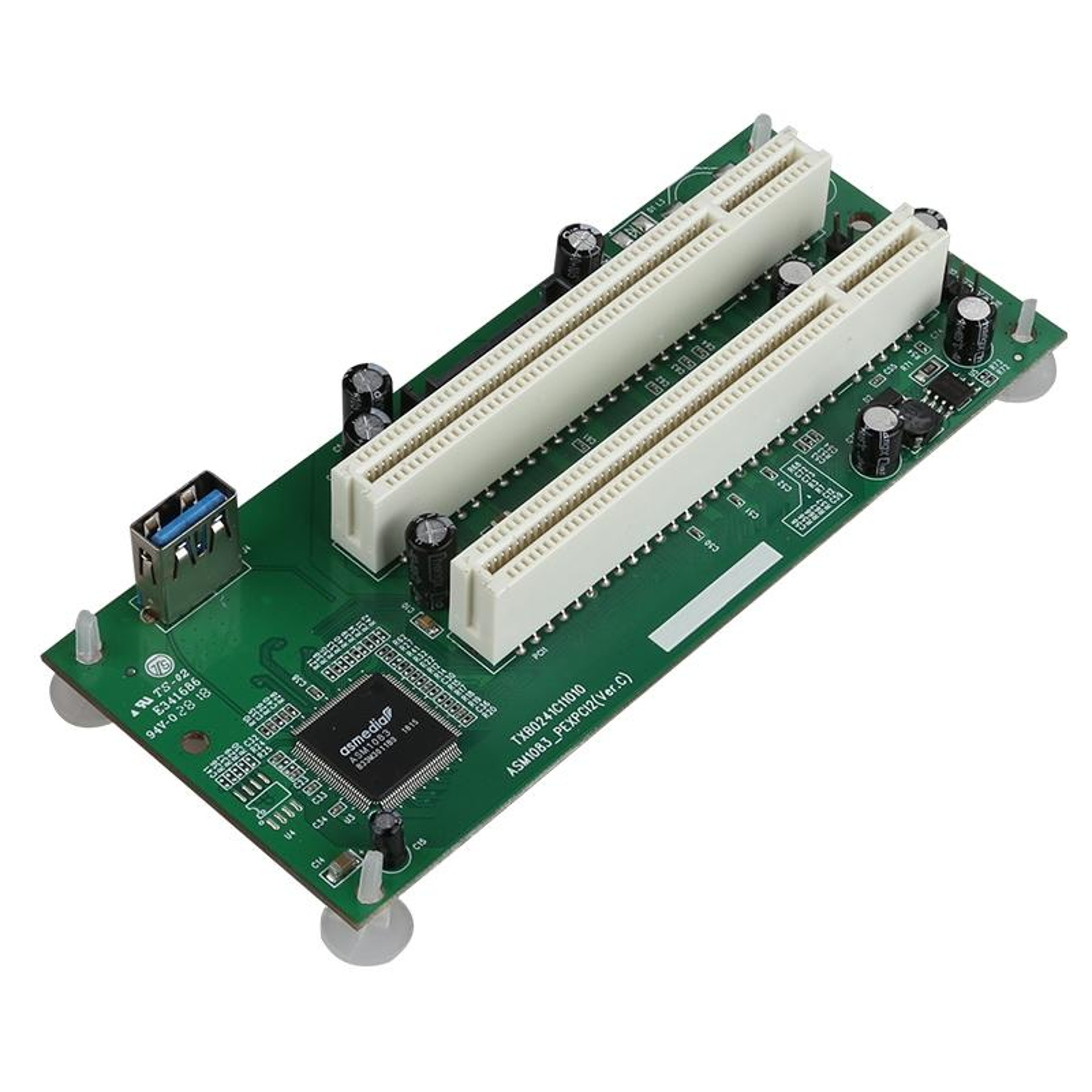 PCIe to Dual PCI Adapter Card USB 3.0 5Gbps Expansion Converter for Legacy PCI Devices – view 2