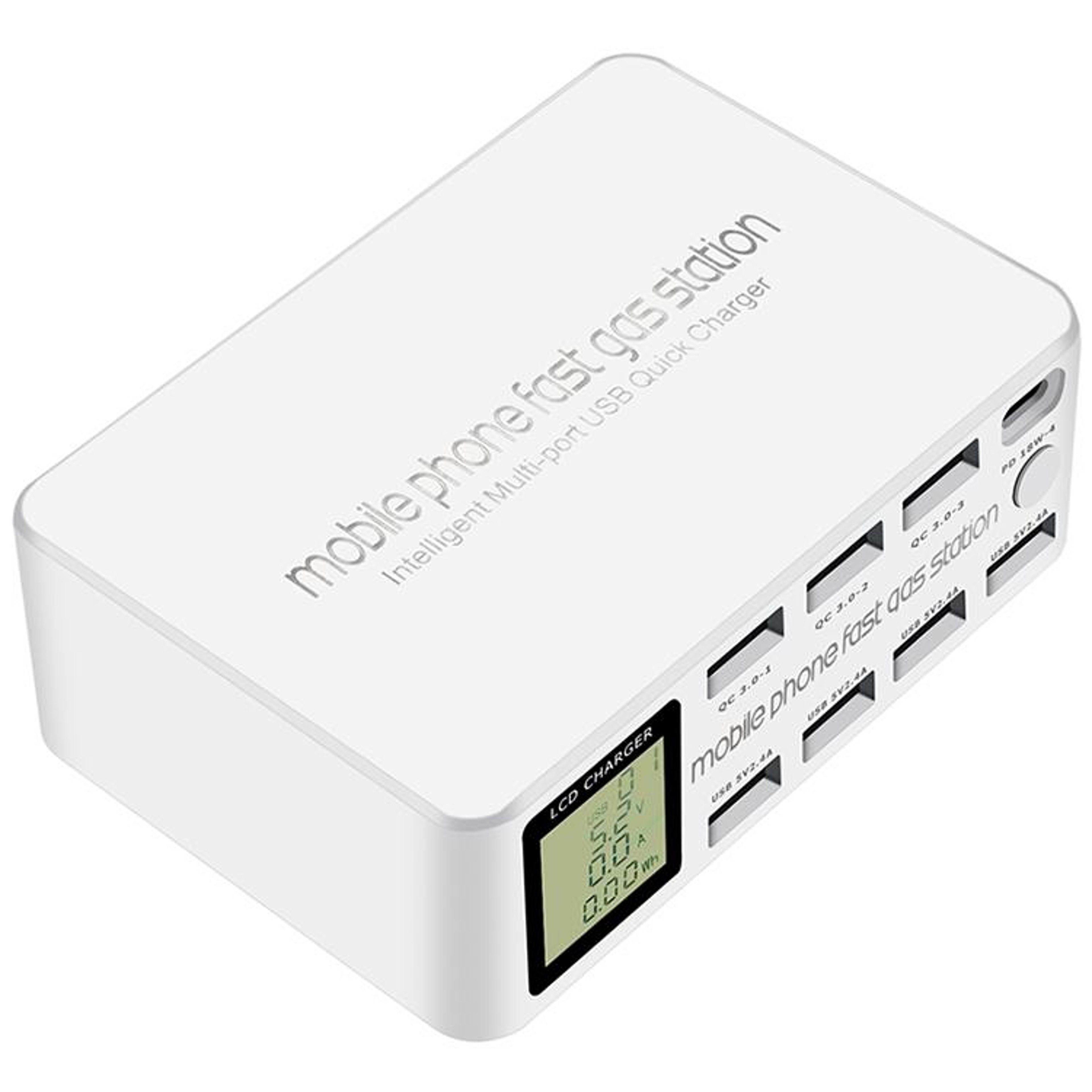 818D Smart 8-Port USB Charging Station with PD18W & QC3.0 Fast Charging Dock – view 2