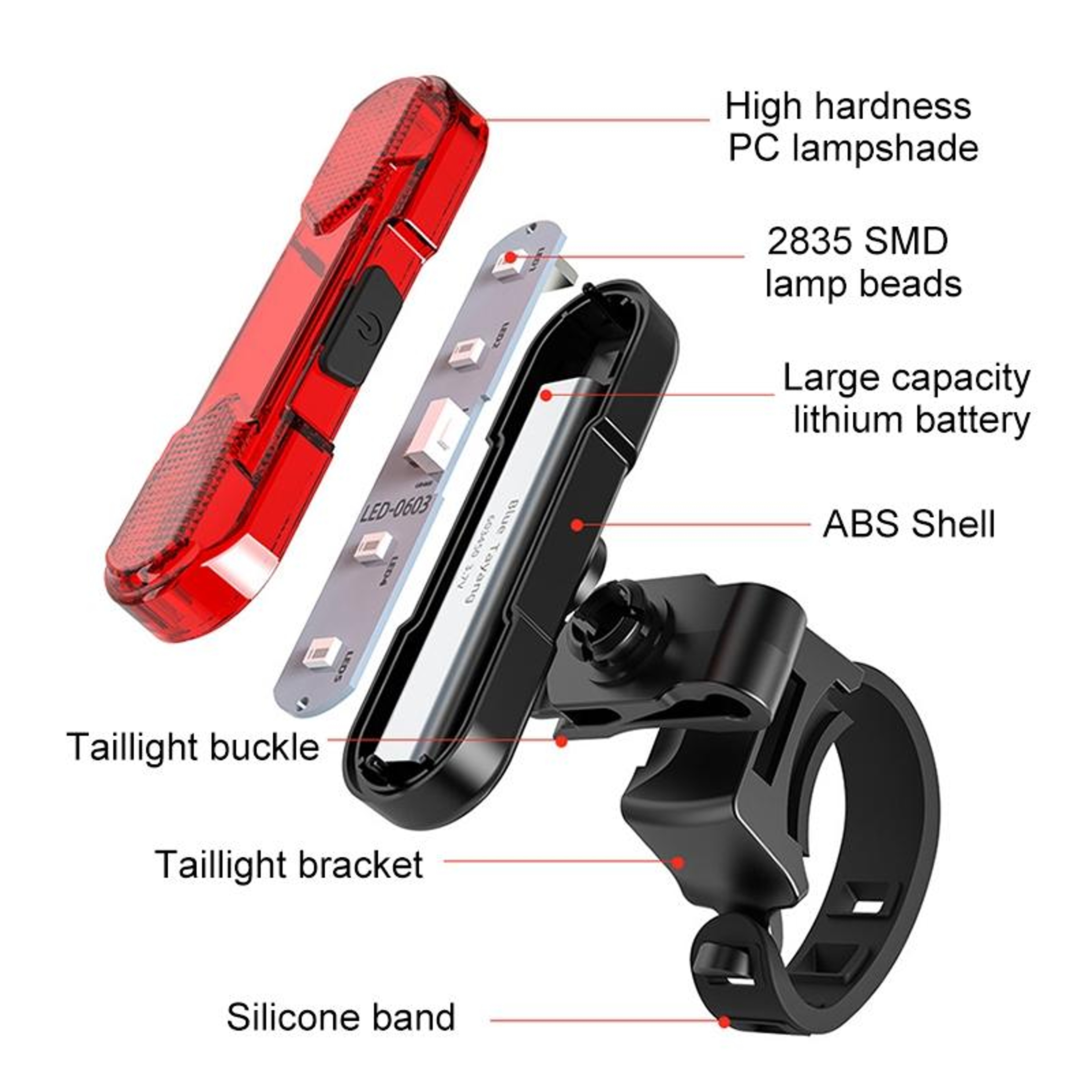 SafeGlow USB Rechargeable Bicycle Tail Light LED Safety Lamp for Night Cycling – view 9