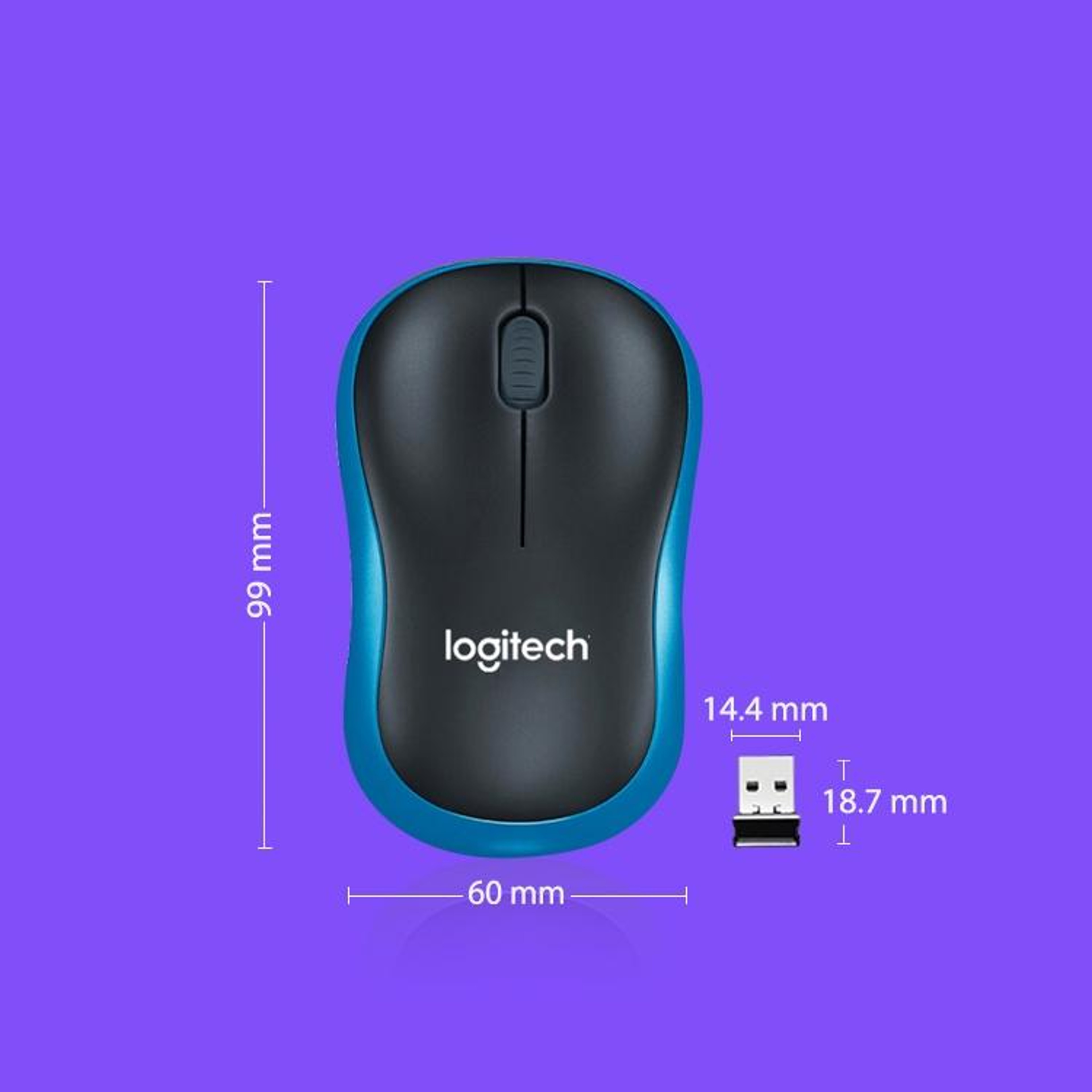 Logitech M186 Wireless Mouse 1000 DPI Ergonomic USB Wireless Mouse for Laptop & Desktop – view 9