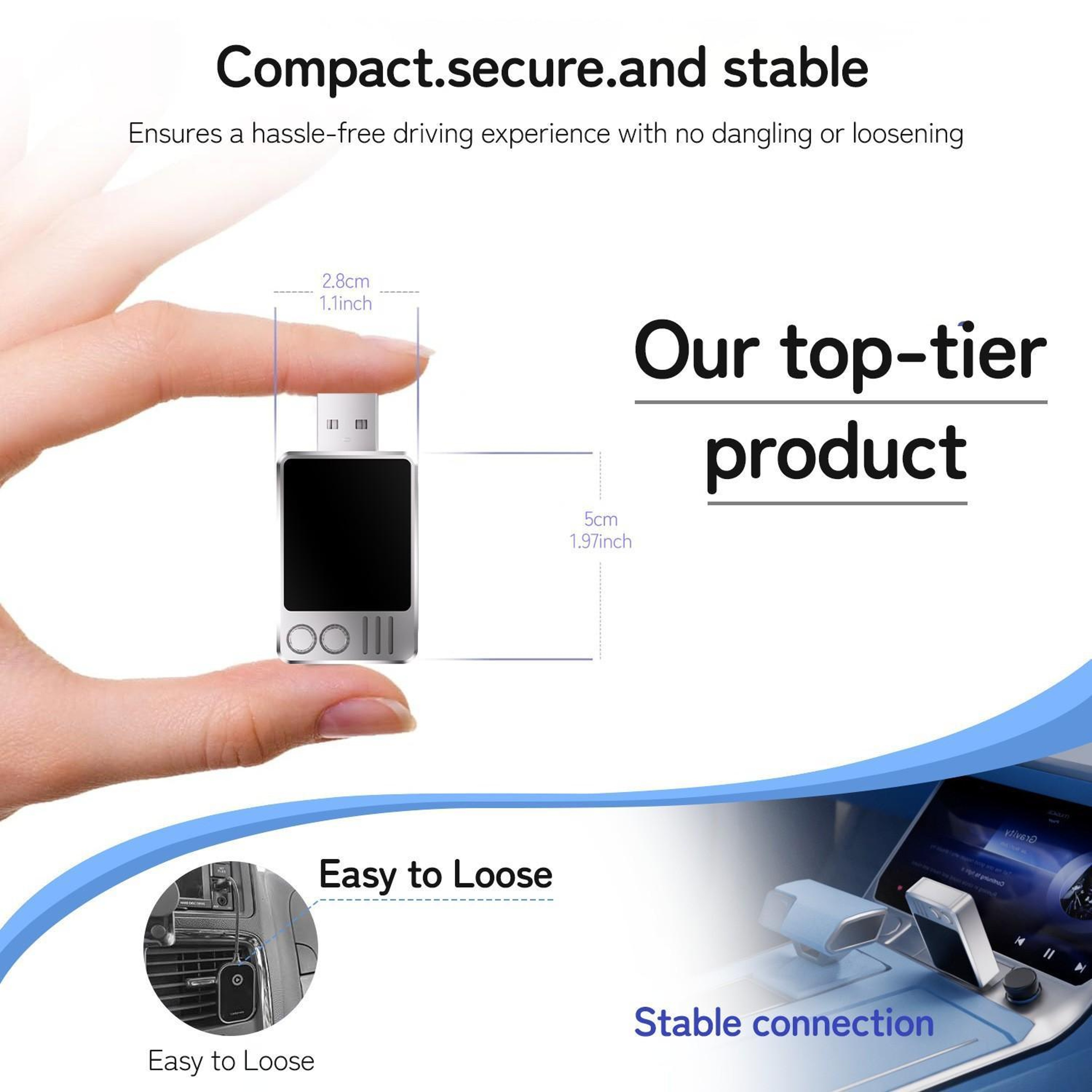 Wireless CarPlay Adapter Pro Bluetooth 5.3 Auto Connect Converter for Factory Wired CarPlay – view 2