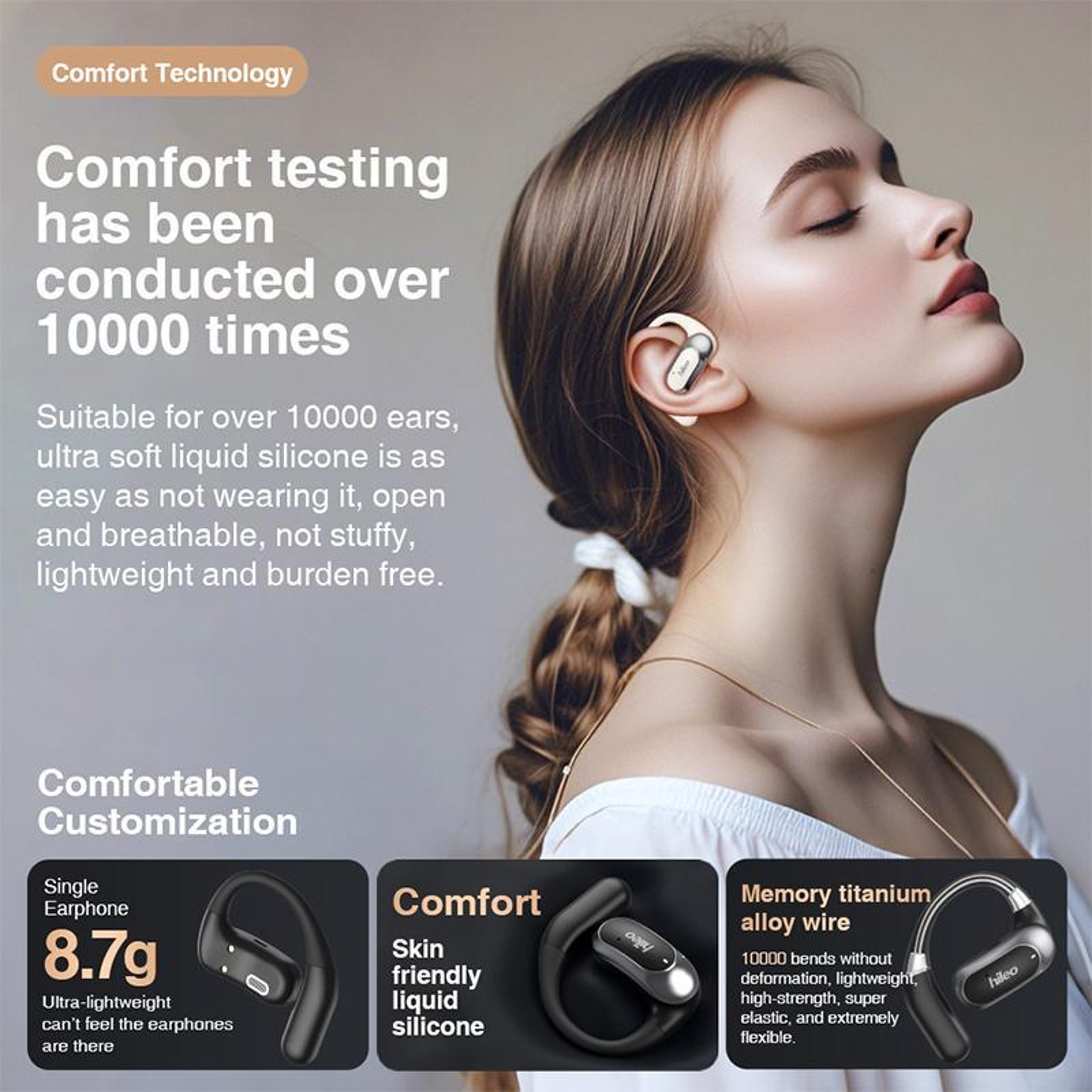 Hileo Hi95 Open Ear Bluetooth Earbuds with Bluetooth 5.4 IPX5 Waterproof Wireless Sports Earphones – view 9