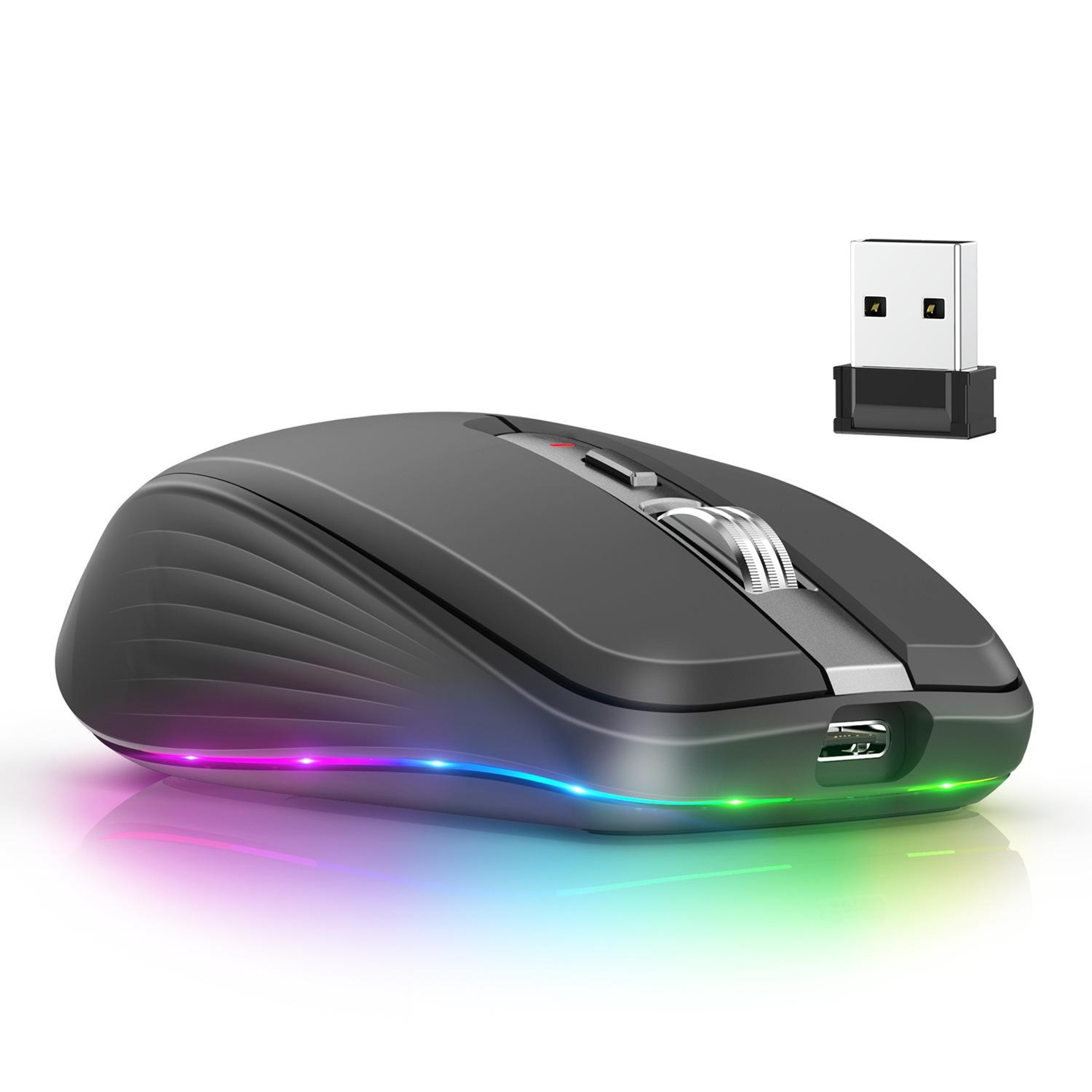 HXSJ M303 Wireless Mouse Dual Mode Bluetooth Mouse Rechargeable Silent 2400 DPI – view 2