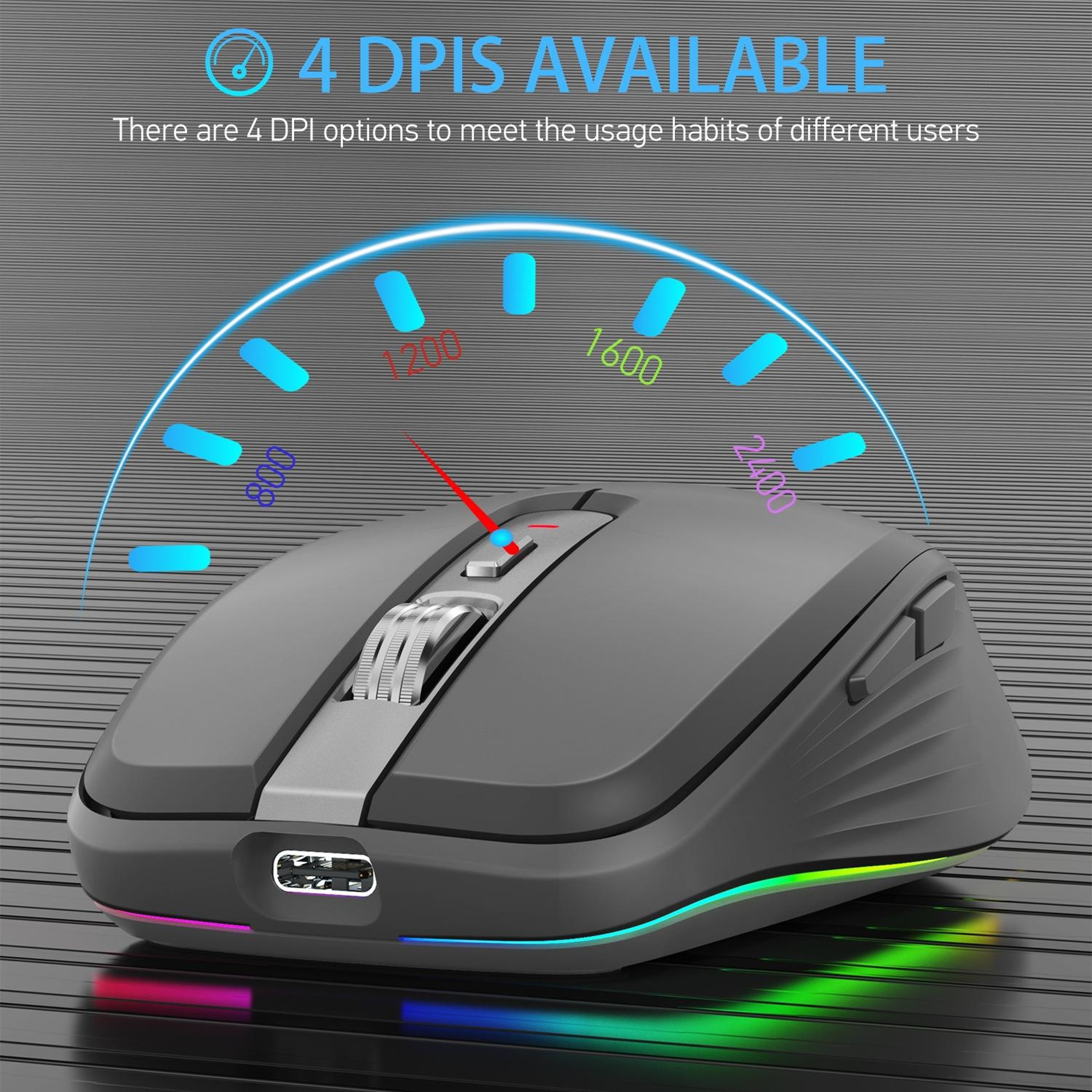 HXSJ M303 Wireless Mouse Dual Mode Bluetooth Mouse Rechargeable Silent 2400 DPI – view 4