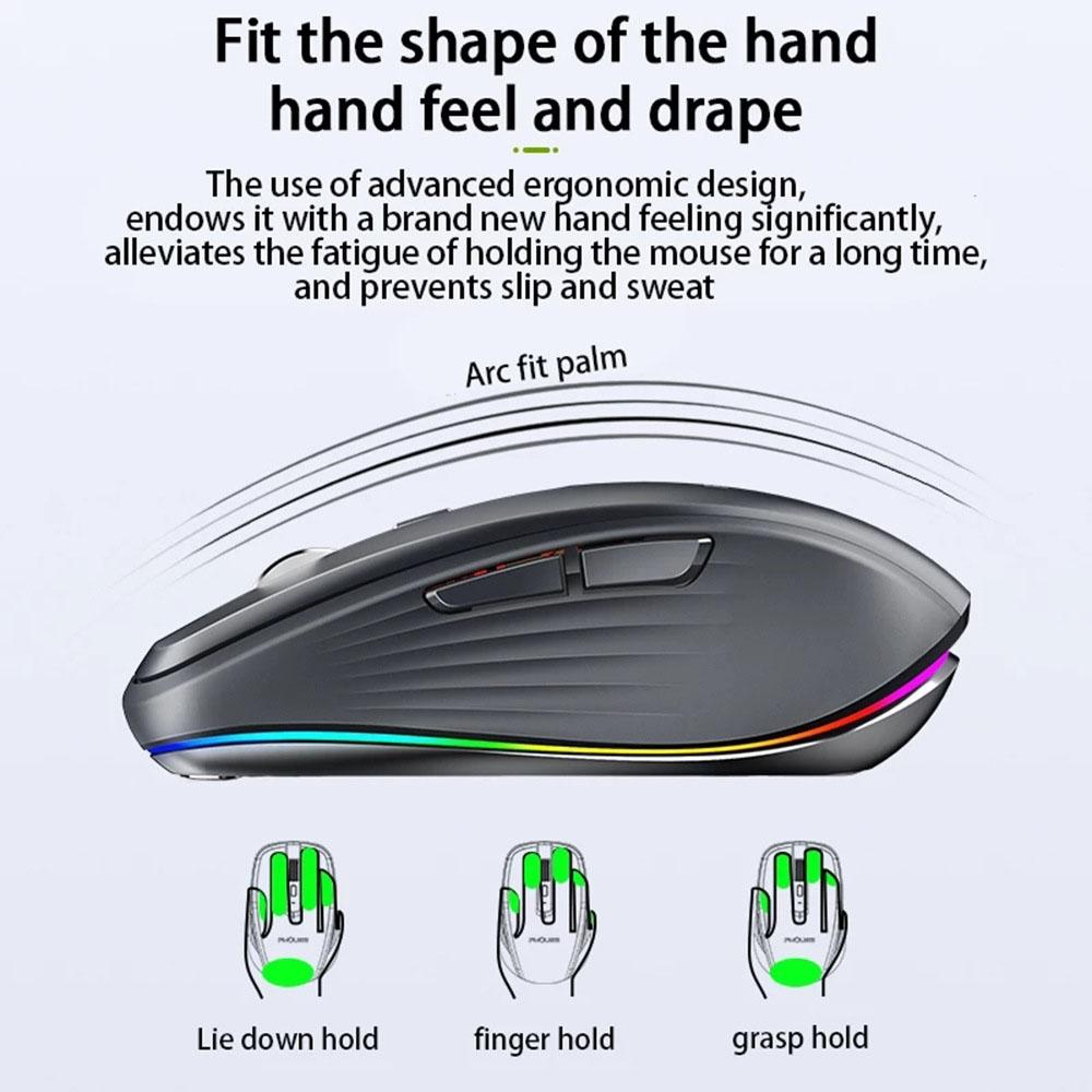HXSJ M303 Wireless Mouse Dual Mode Bluetooth Mouse Rechargeable Silent 2400 DPI – view 10