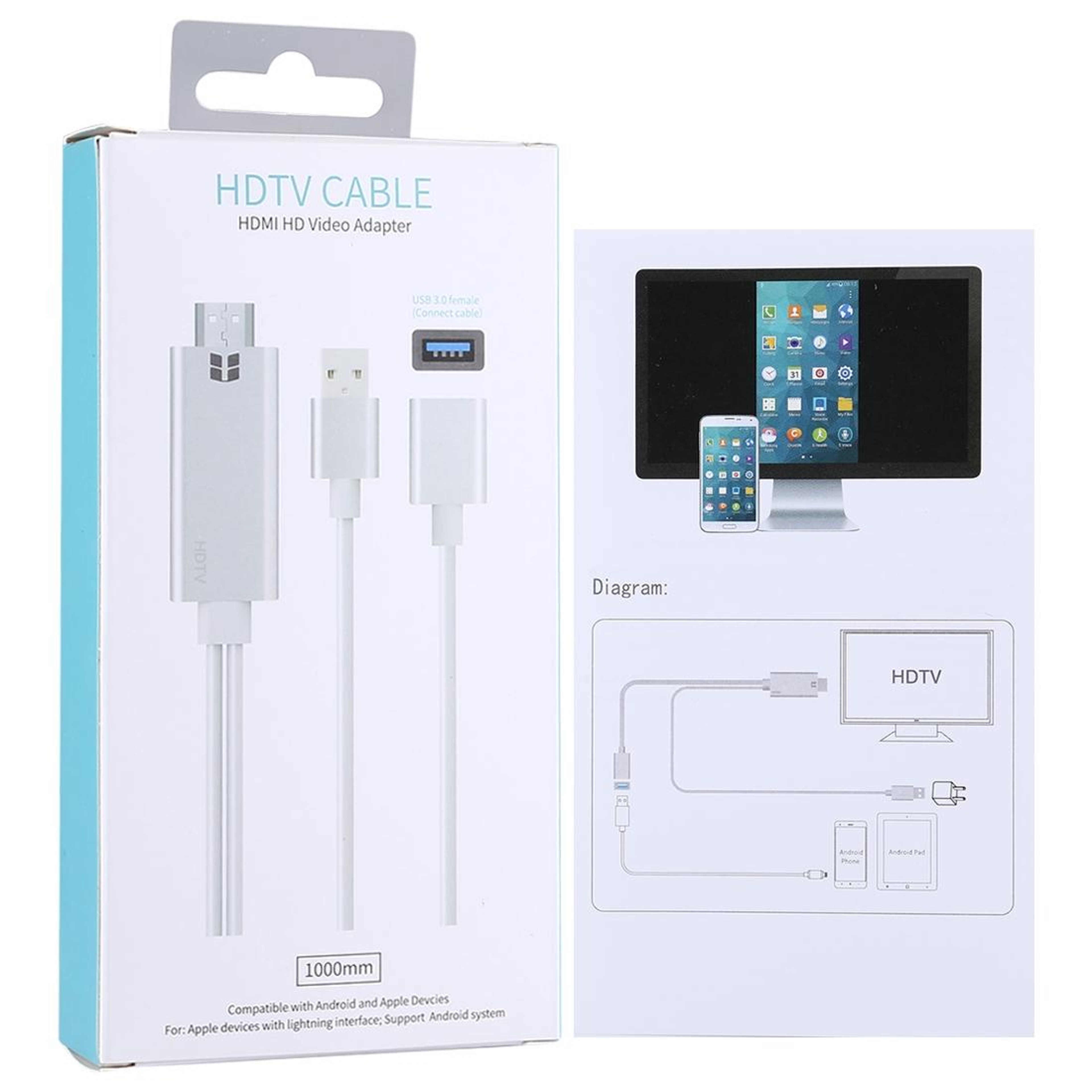 USB 3.0 to HDMI 1080P Video Converter Cable for HDTV Projector and Monitor – view 6