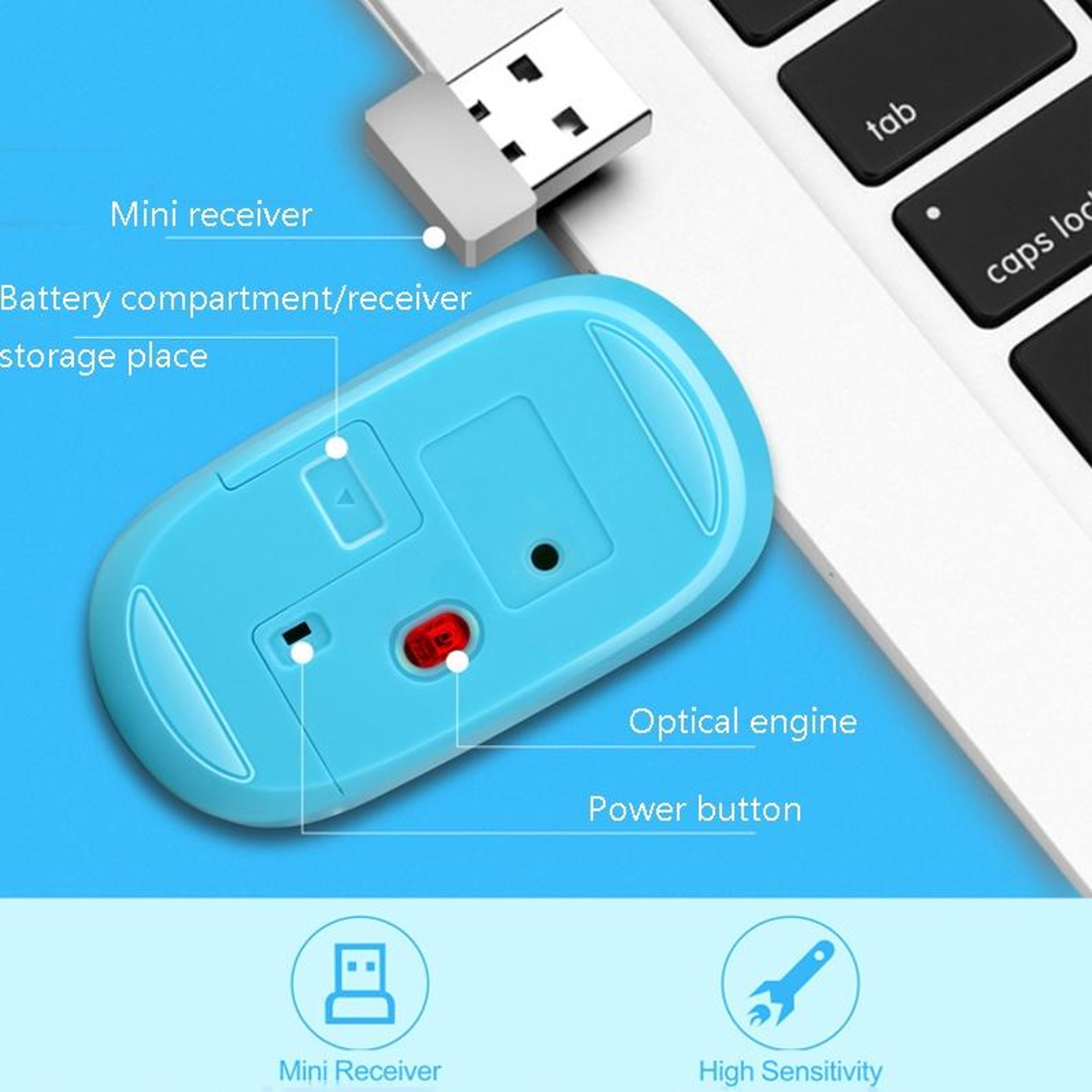 ZGB 301 Wireless Mouse 2.4G Ergonomic Mouse with Adjustable DPI for Laptop and Desktop – view 7