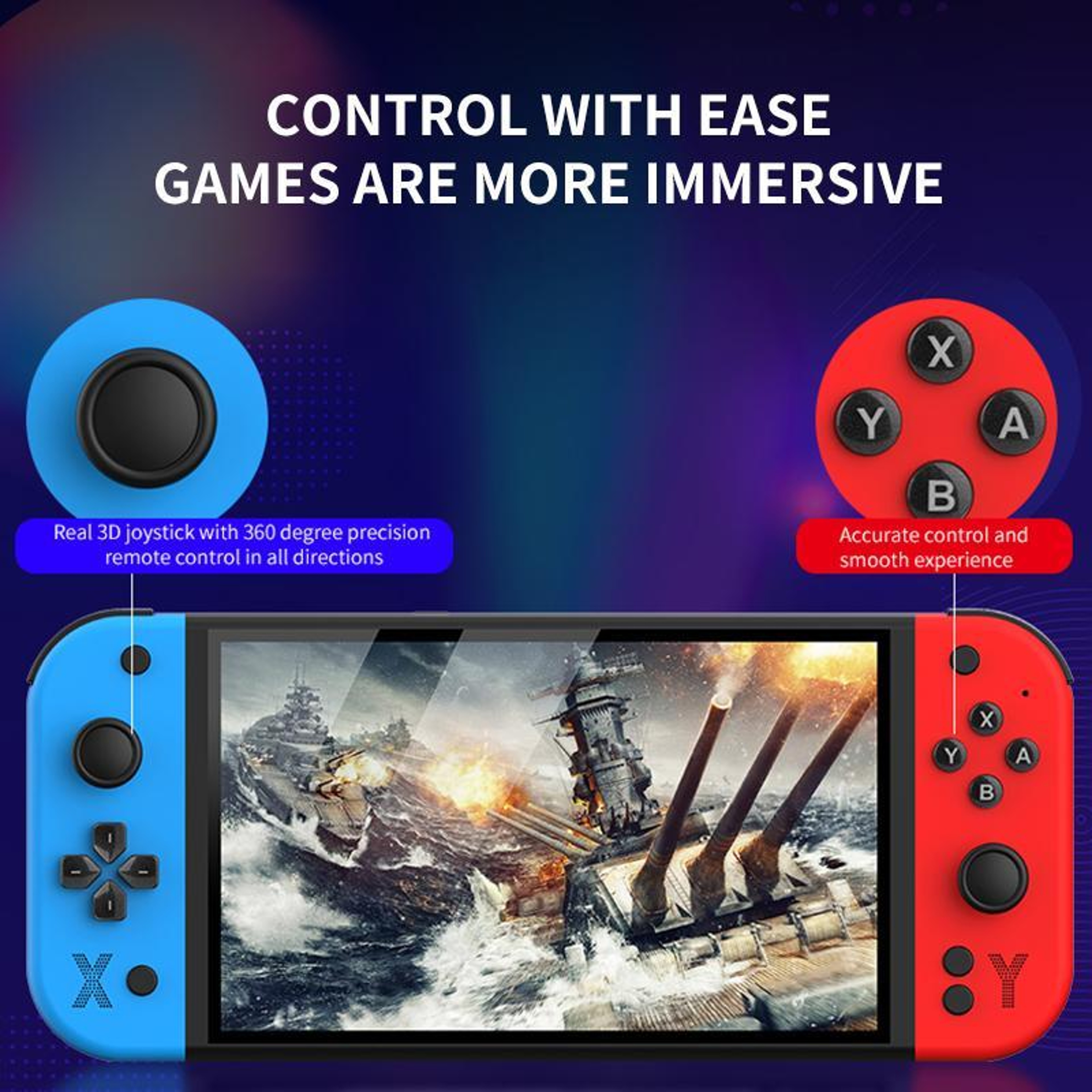 G90 Handheld Game Console 7 Inch IPS HD Retro Game Console with 64GB TF Card and 30 Plus Emulators – view 6