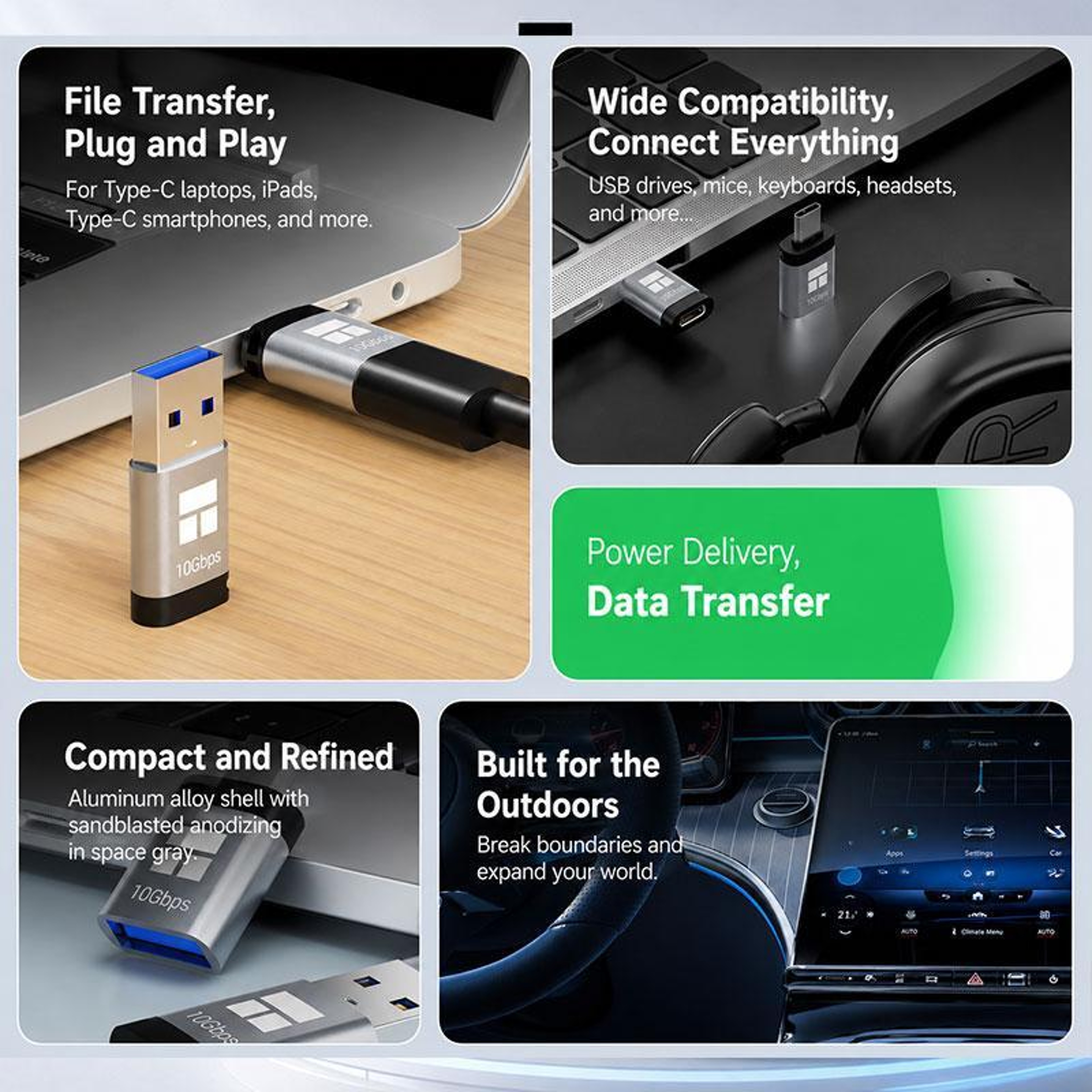 THERMALRIGHT USB C to USB Adapter 10Gbps USB 3.2 Gen 2 Type C to USB A Converter – view 6