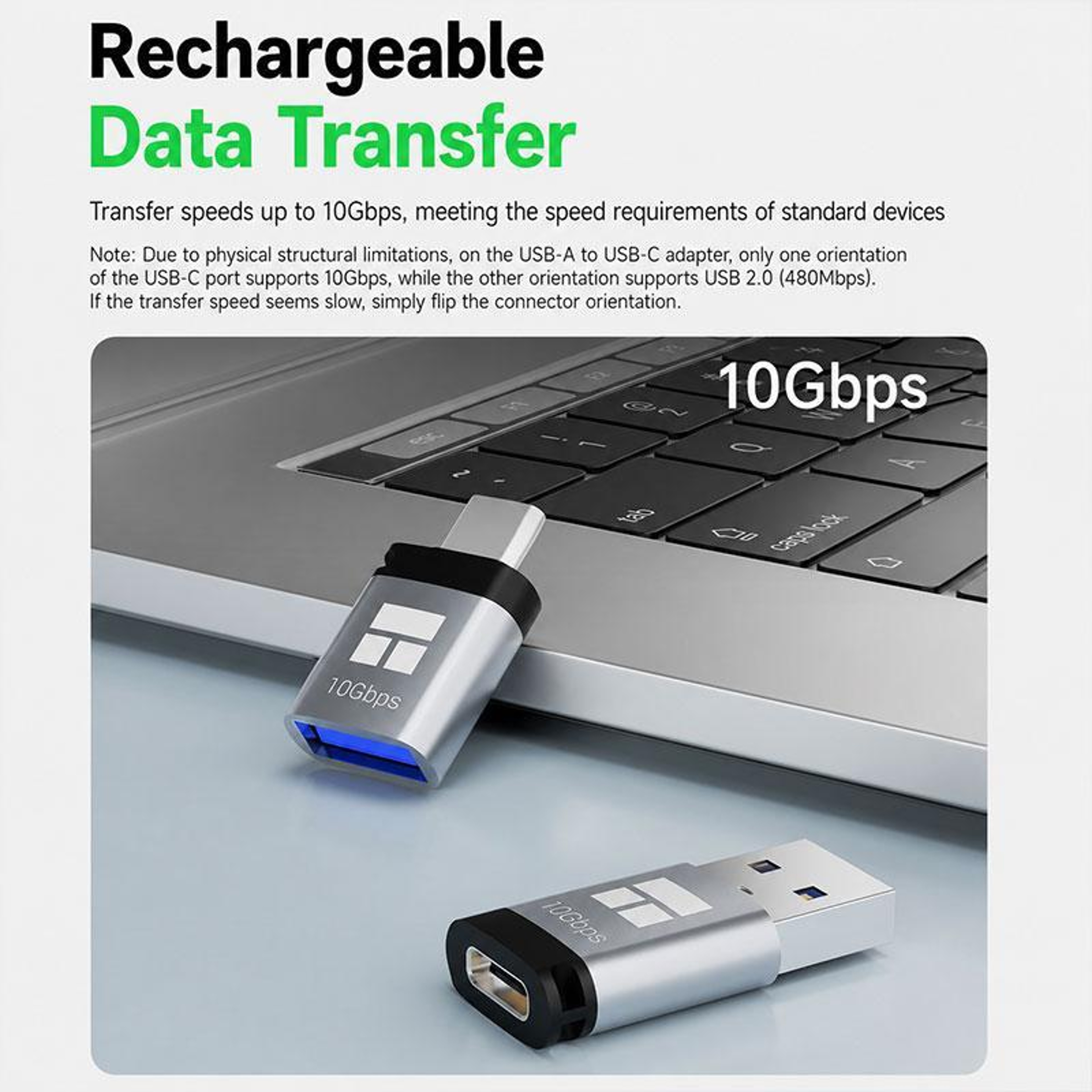 THERMALRIGHT USB C to USB Adapter 10Gbps USB 3.2 Gen 2 Type C to USB A Converter – view 7
