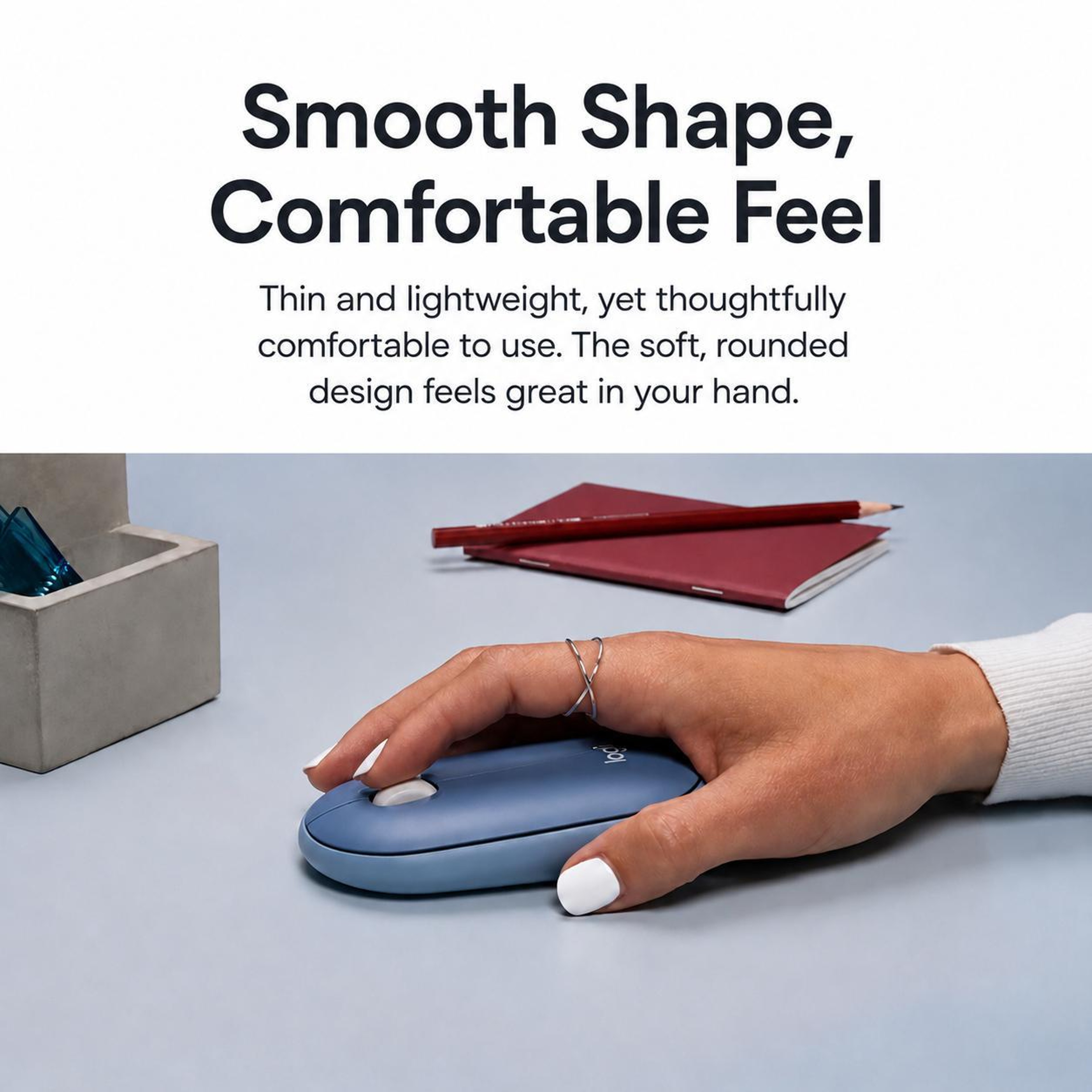 Logitech Pebble 2 M350S Wireless Bluetooth Mouse with Dual Mode 4000 DPI Multi Device Connectivity – view 7