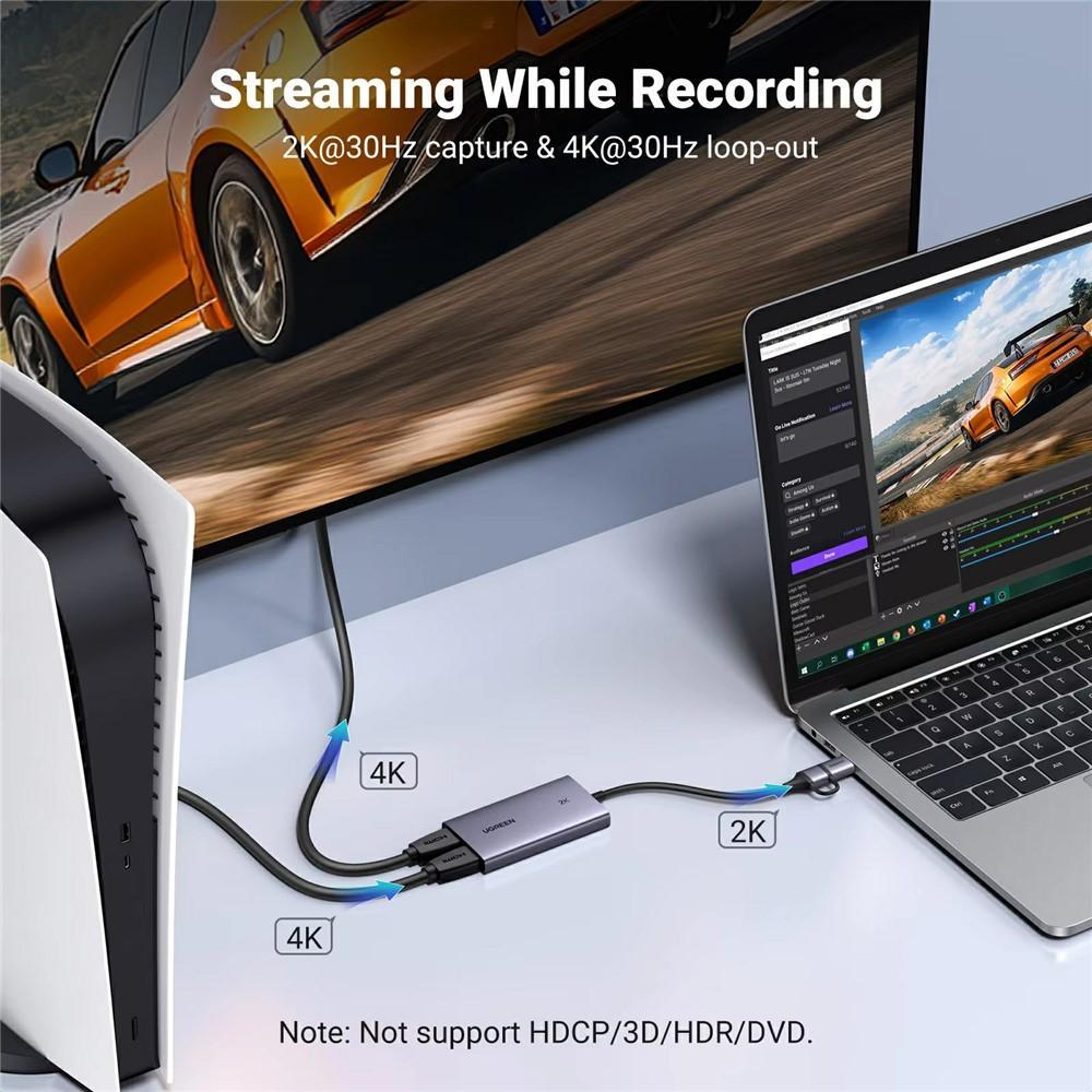 UGREEN CM726 Video Capture Card 4K Loop Out USB C USB A HDMI Capture Card for Streaming and Recording – view 5