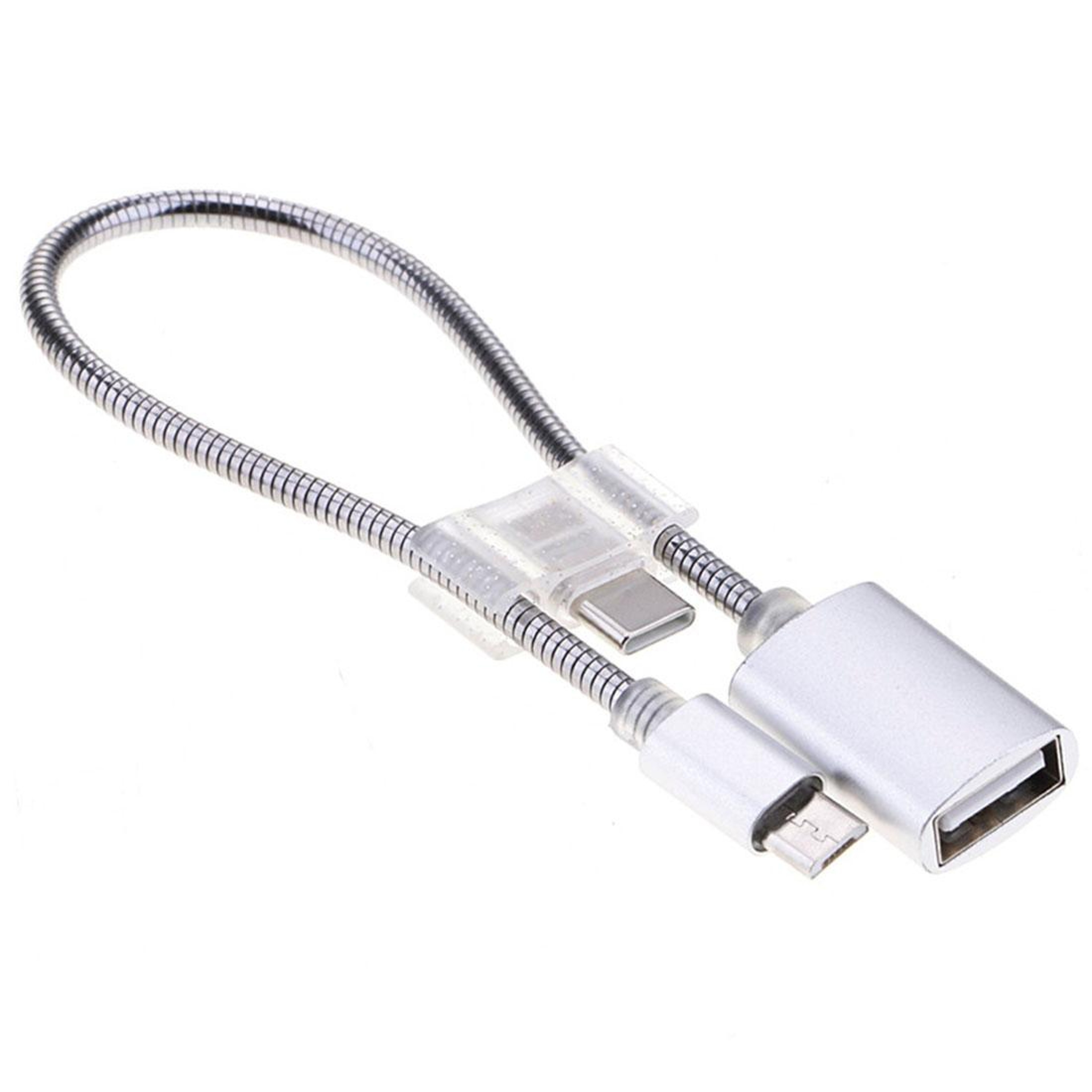 2in1 Micro USB OTG Adapter  USBC OTG Cable Aluminum Alloy Data Charging Cable 24cm 1