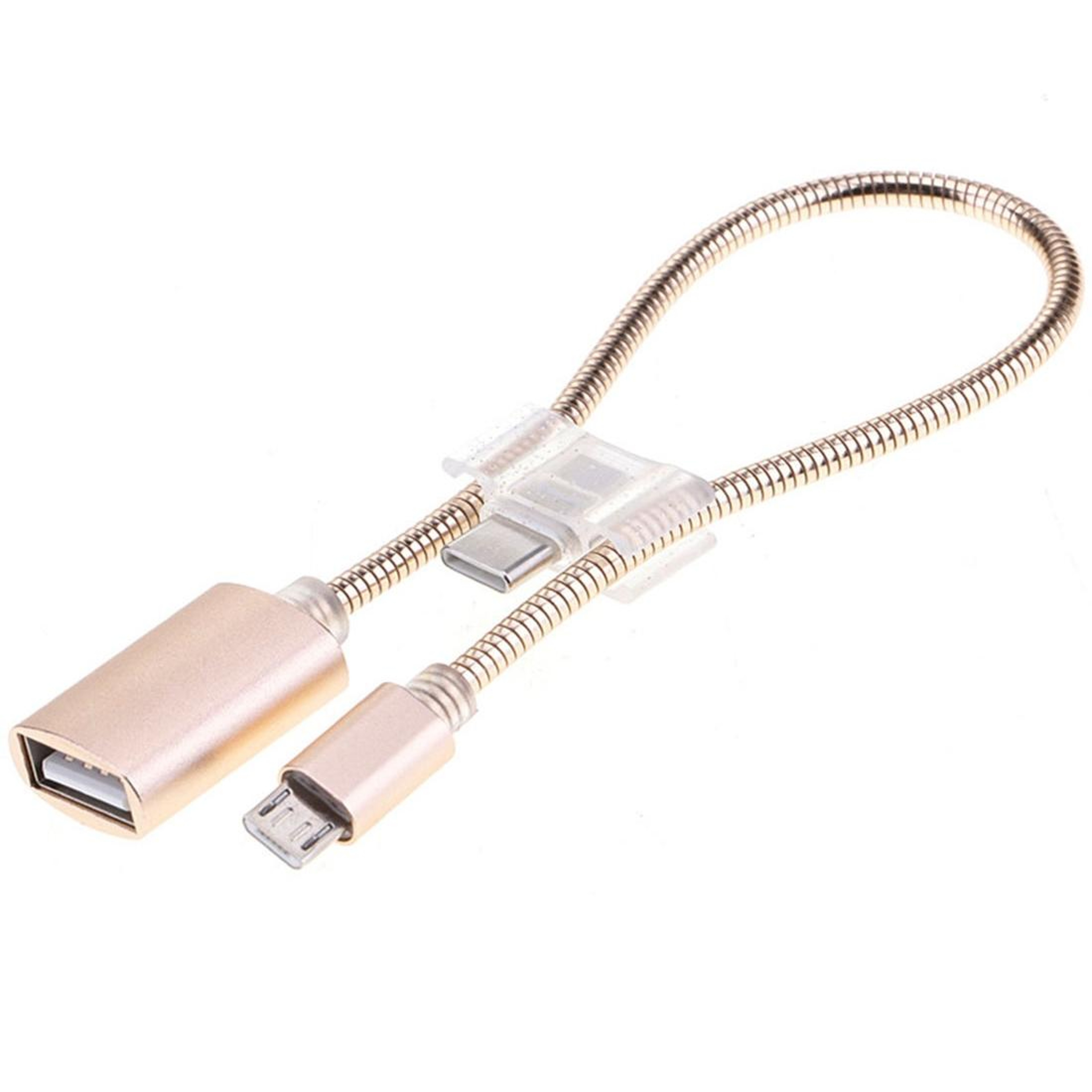 2in1 Micro USB OTG Adapter  USBC OTG Cable Aluminum Alloy Data Charging Cable 24cm 9
