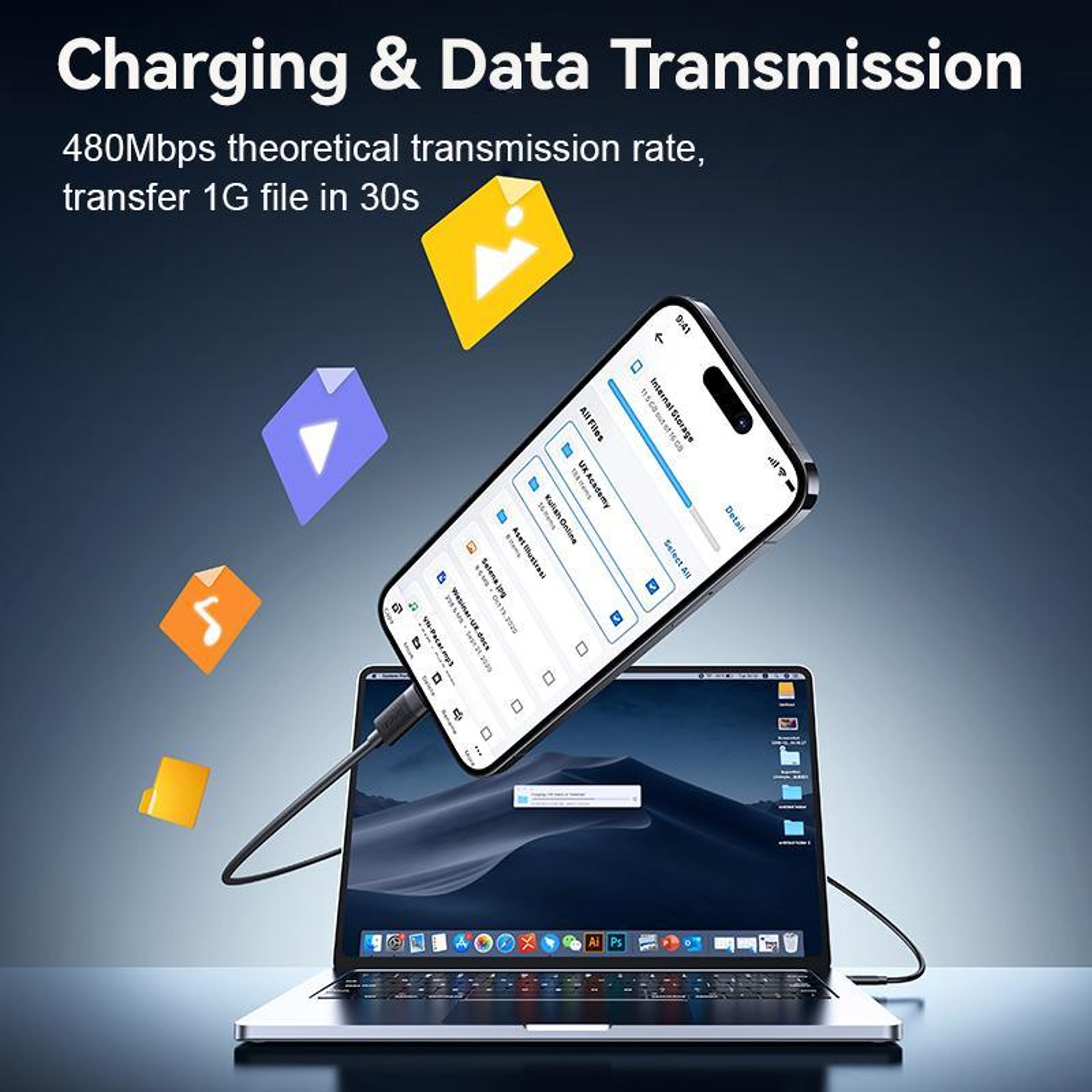 USAMS SJ781 U94 30W Fast Charging Cable USB-C to Lightning Data Cable 1M for iPhone – view 8