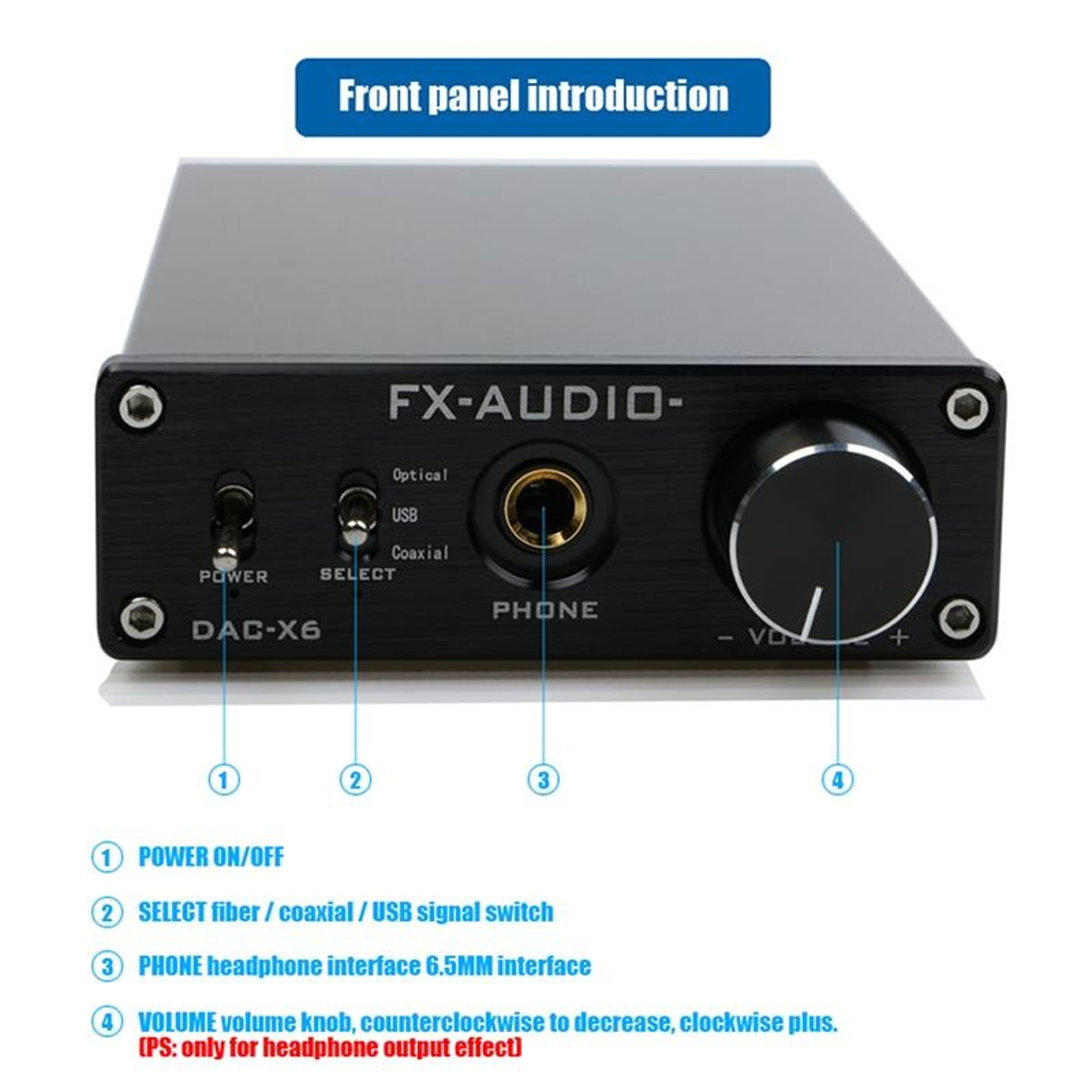 FX-AUDIO DAC-X6 USB DAC HiFi Headphone Amplifier Digital Audio Decoder – view 6
