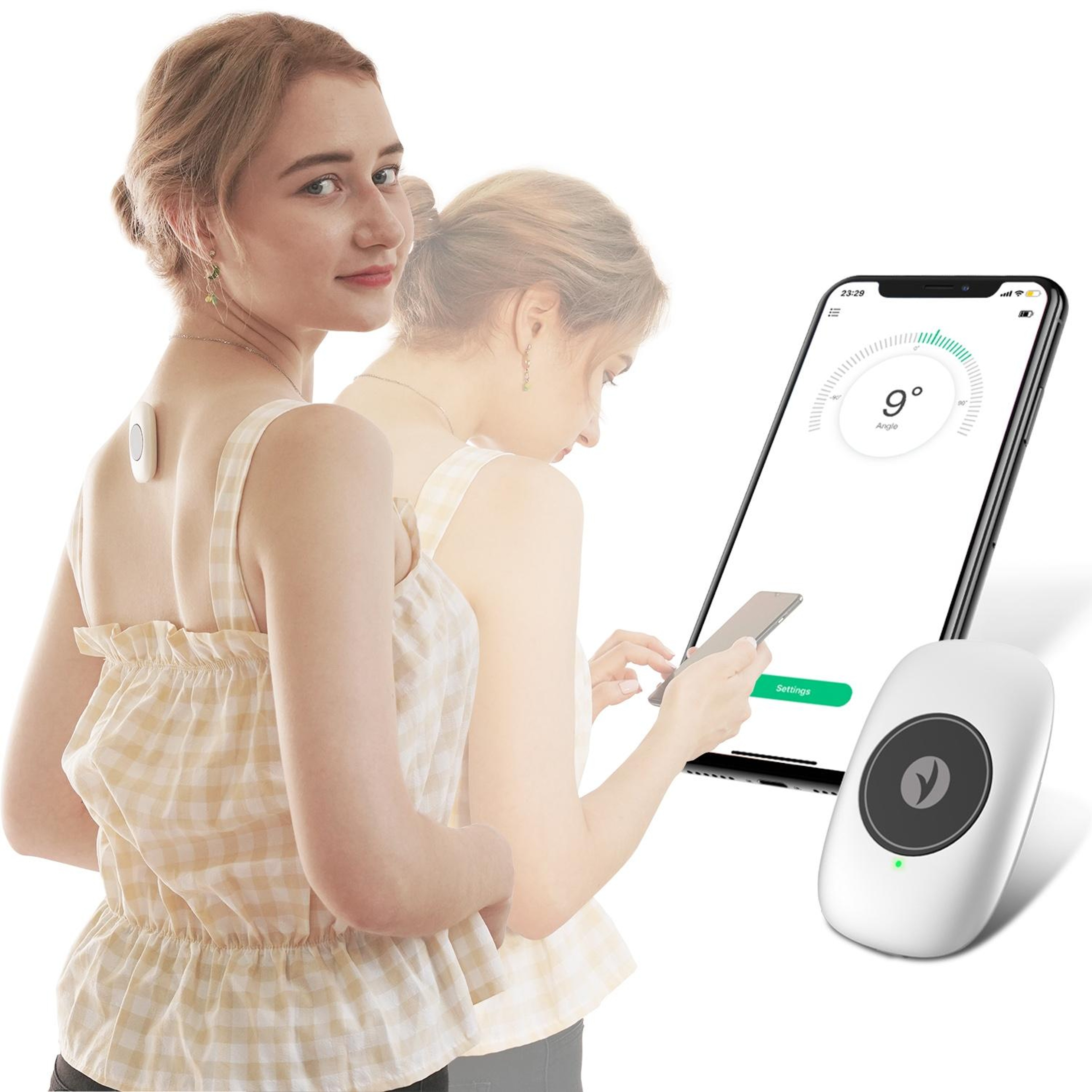 Smart Sensor Posture Corrector with App Real-Time Posture Trainer for Sitting and Standing – view 3