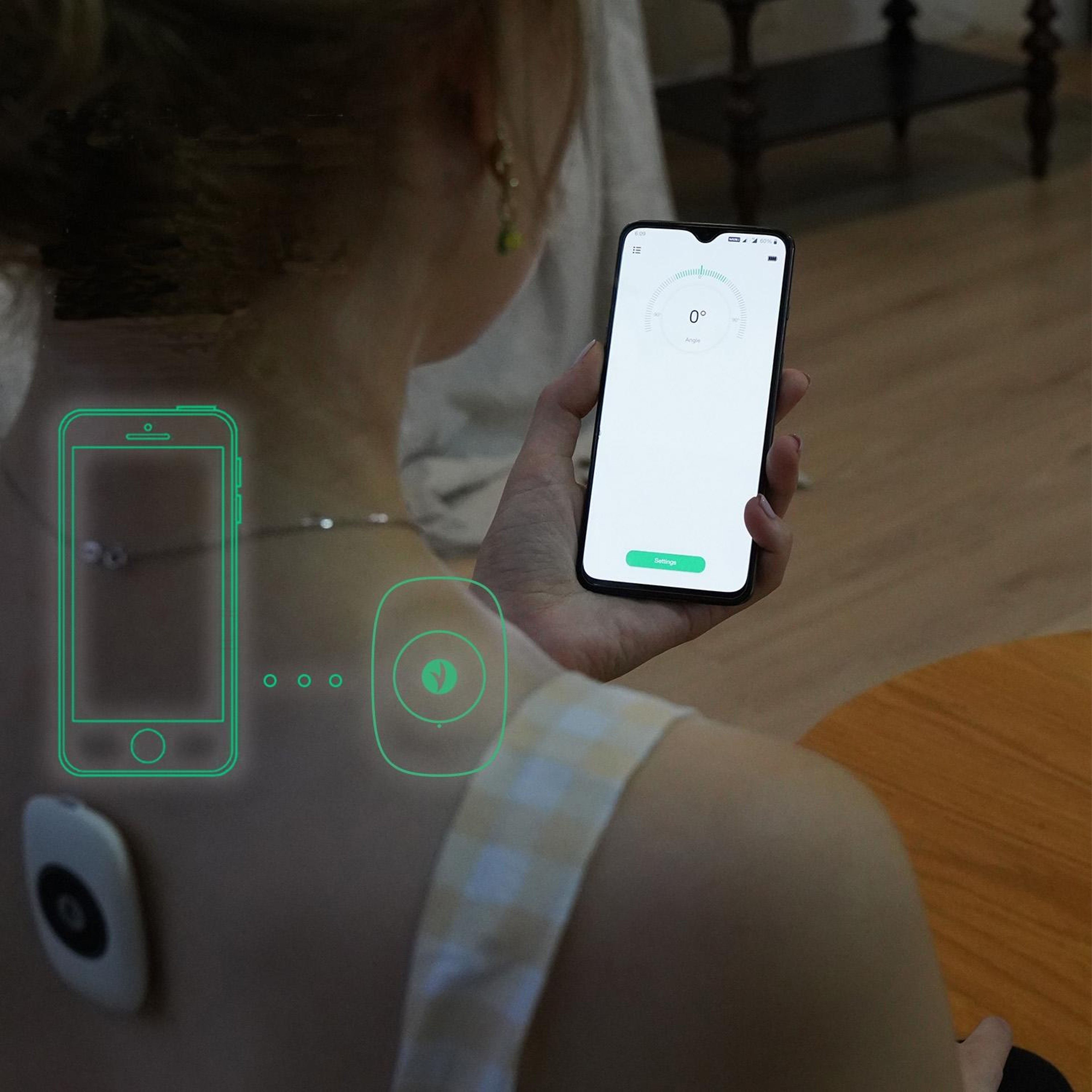 Smart Sensor Posture Corrector with App Real-Time Posture Trainer for Sitting and Standing – view 5