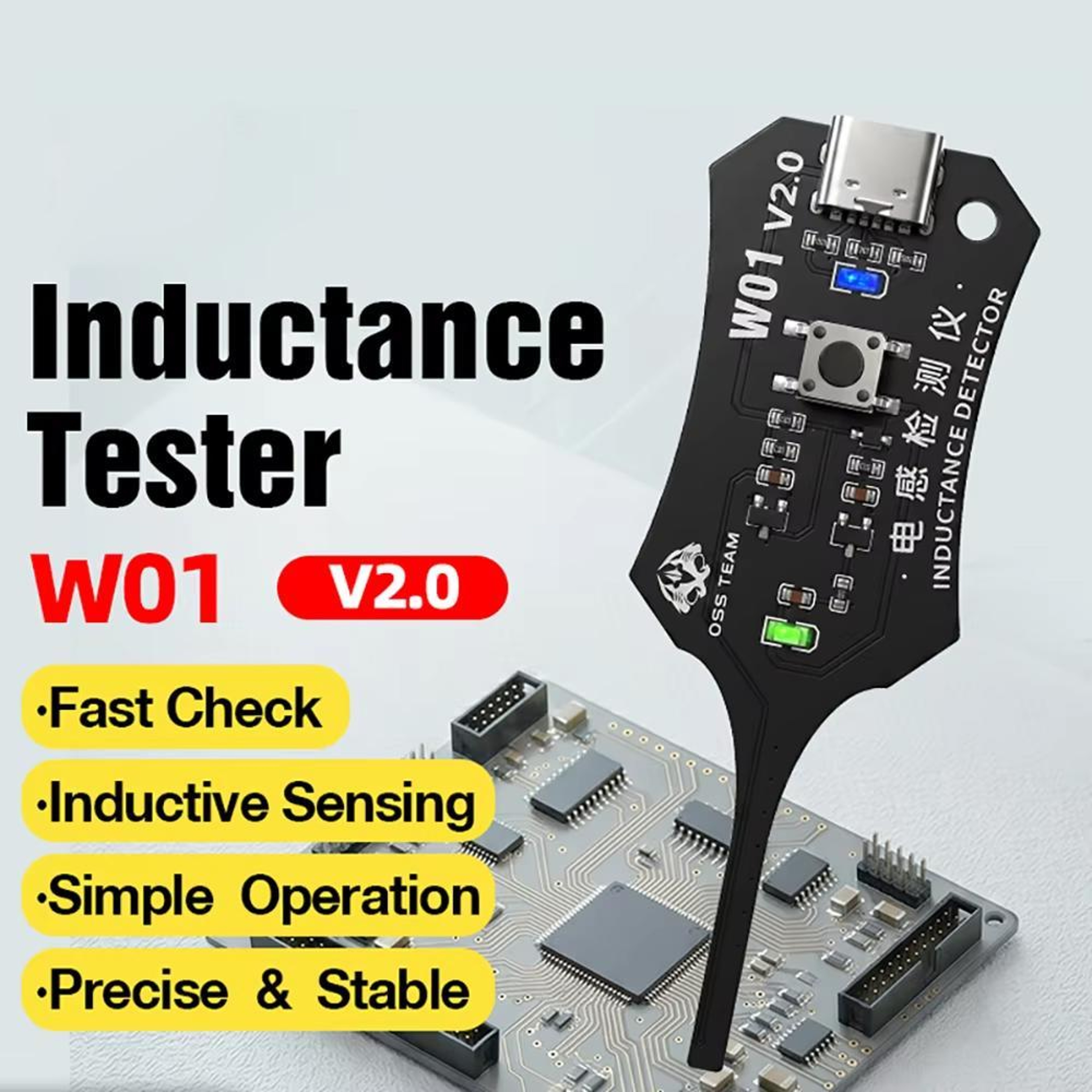 OSS W01 Inductance Detector Type-C Motherboard Coil Tester for Phone Repair Diagnostics – view 2