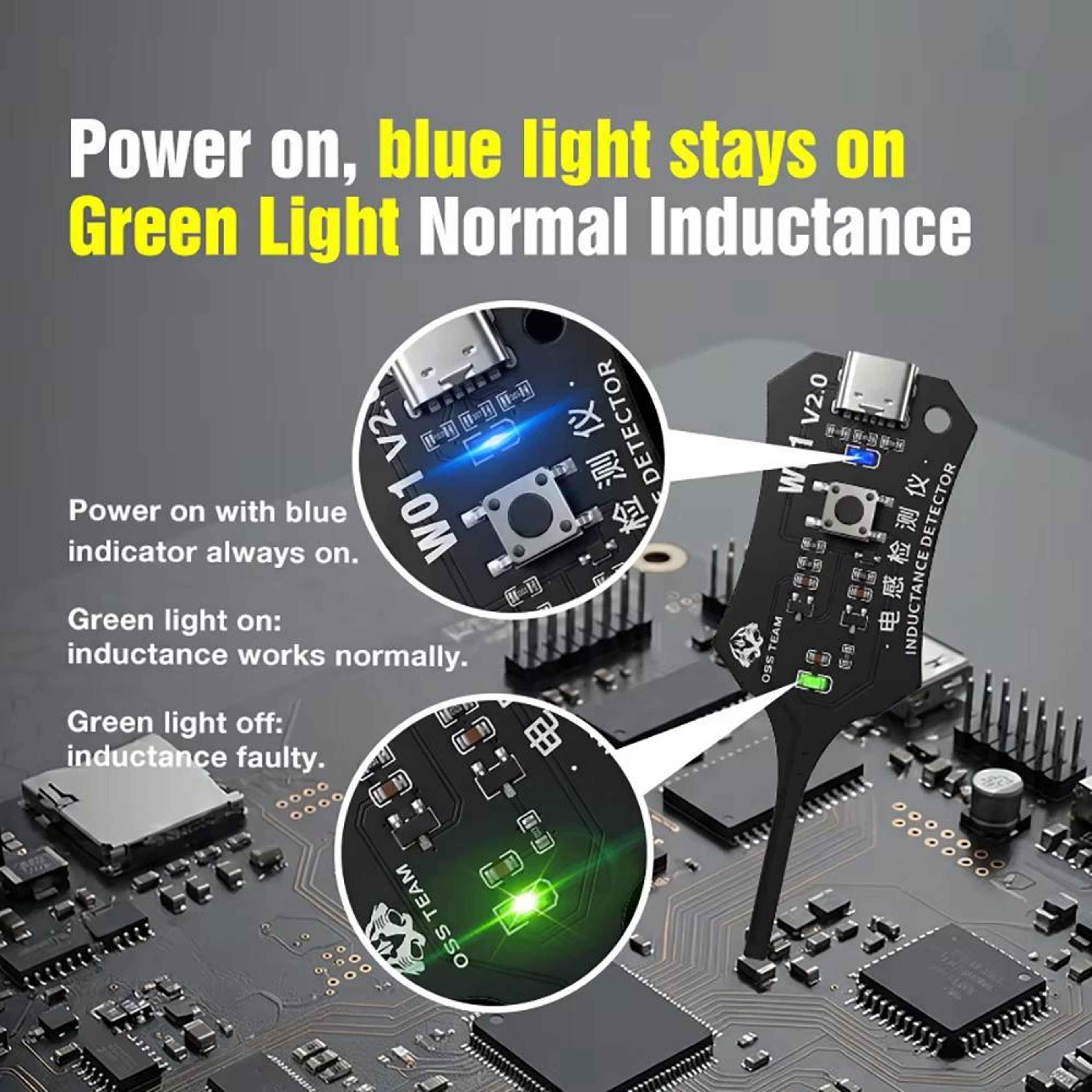 OSS W01 Inductance Detector Type-C Motherboard Coil Tester for Phone Repair Diagnostics – view 3