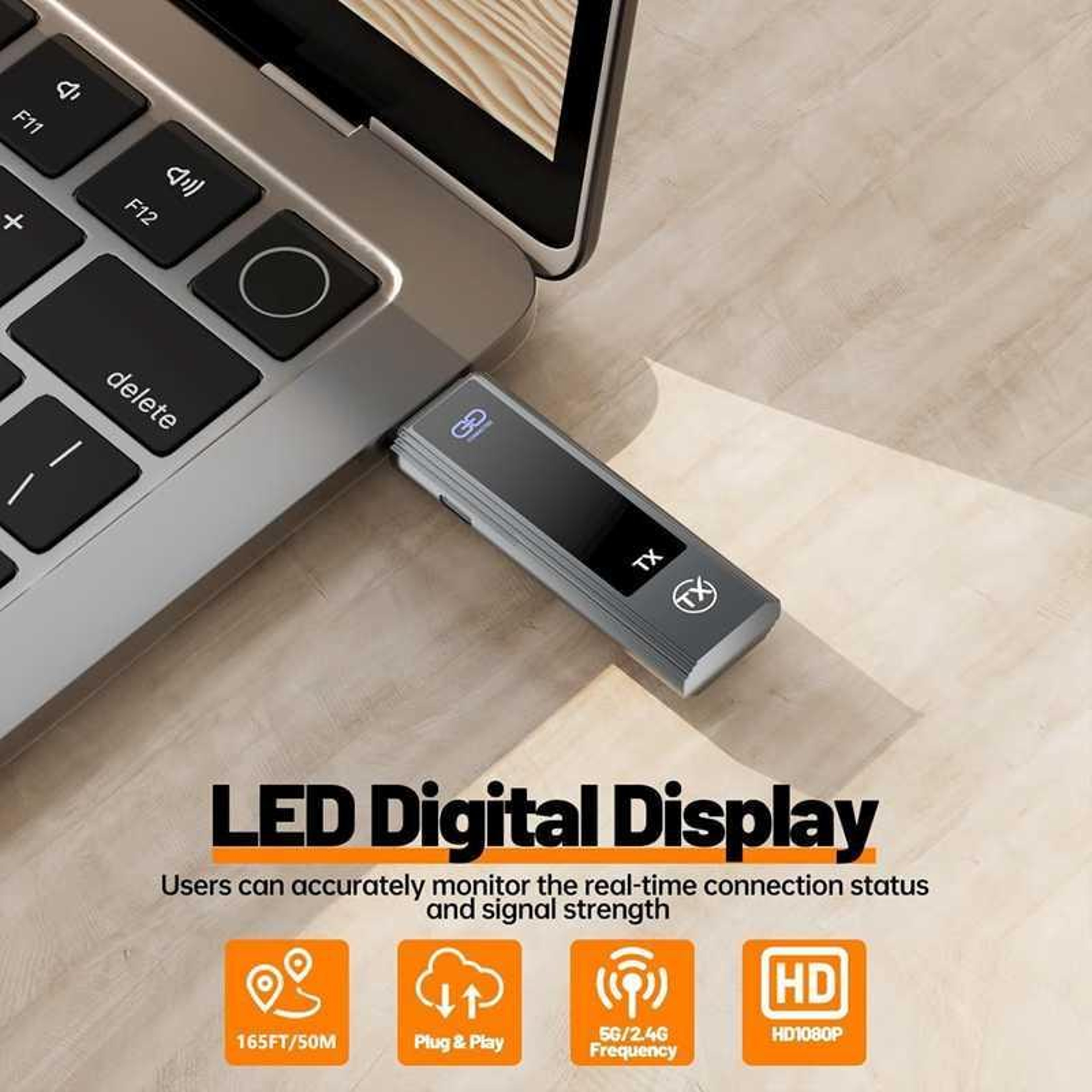 Wireless HDMI Extender Kit 4K Decode 1080P Output Plug and Play Screen Mirroring Adapter – view 2