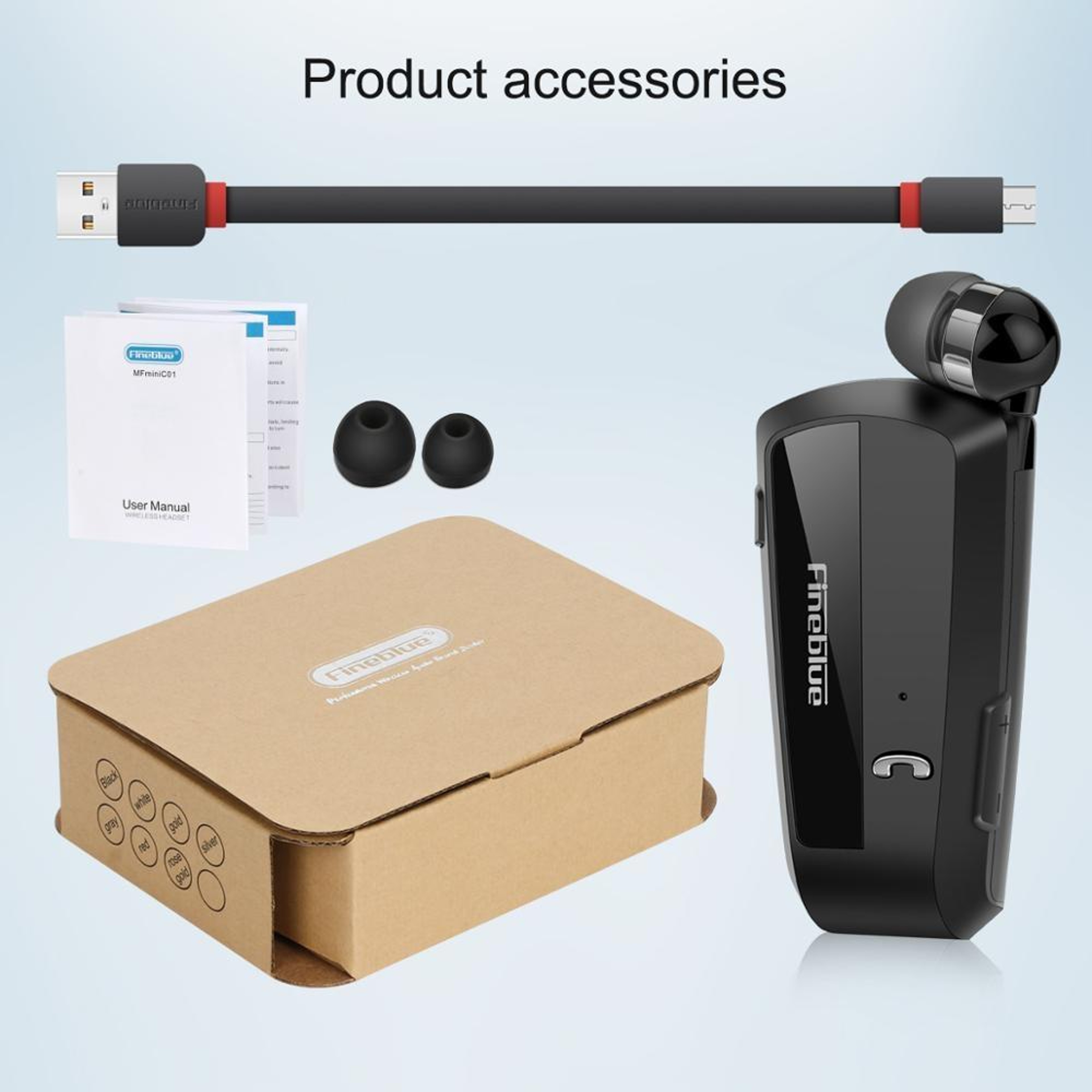 Fineblue F990 Bluetooth Lavalier Earphone Noise Reduction Wireless Business Headset – view 8
