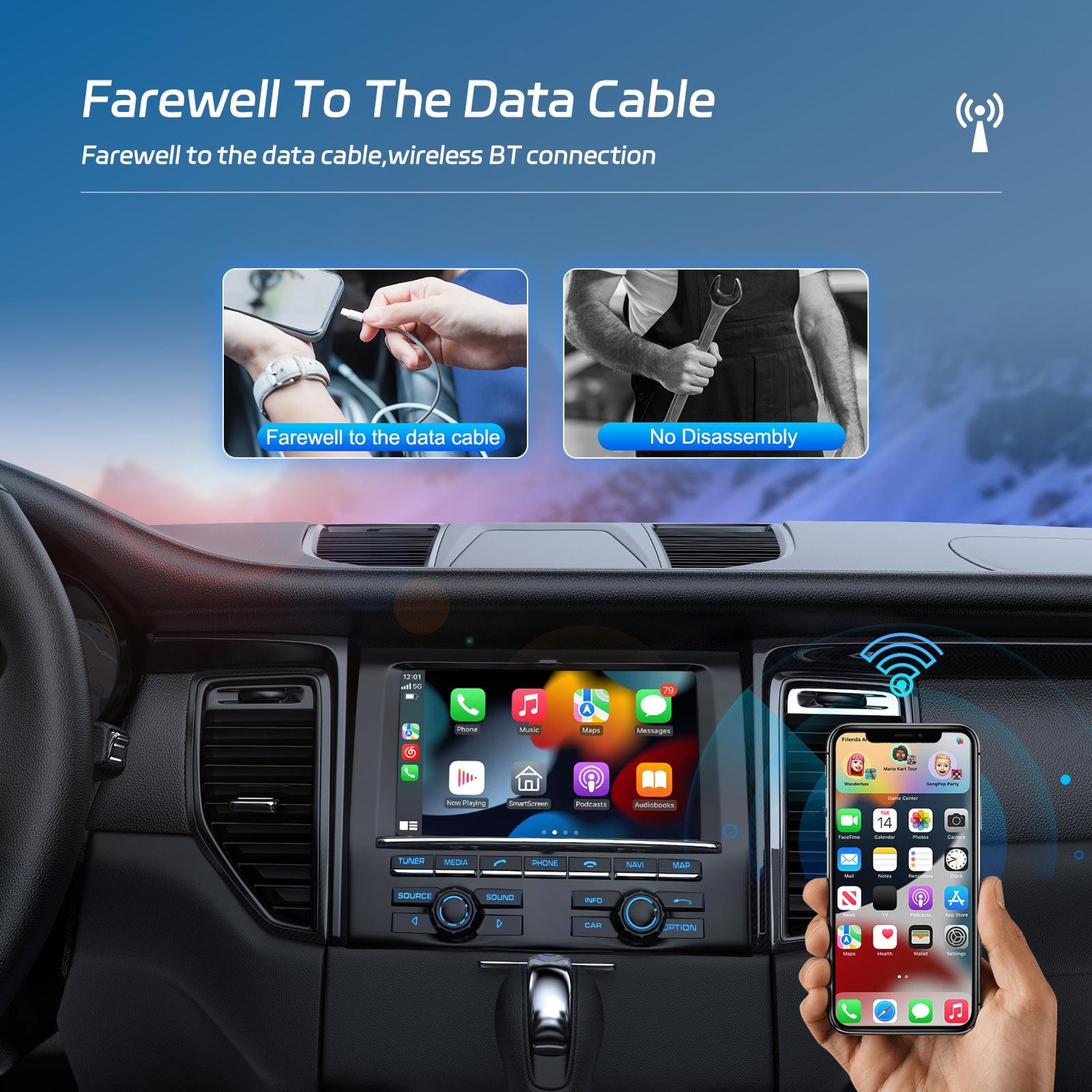 Universal Wireless CarPlay Adapter Plug and Play CarPlay Wireless Dongle for Factory Wired CarPlay – view 8