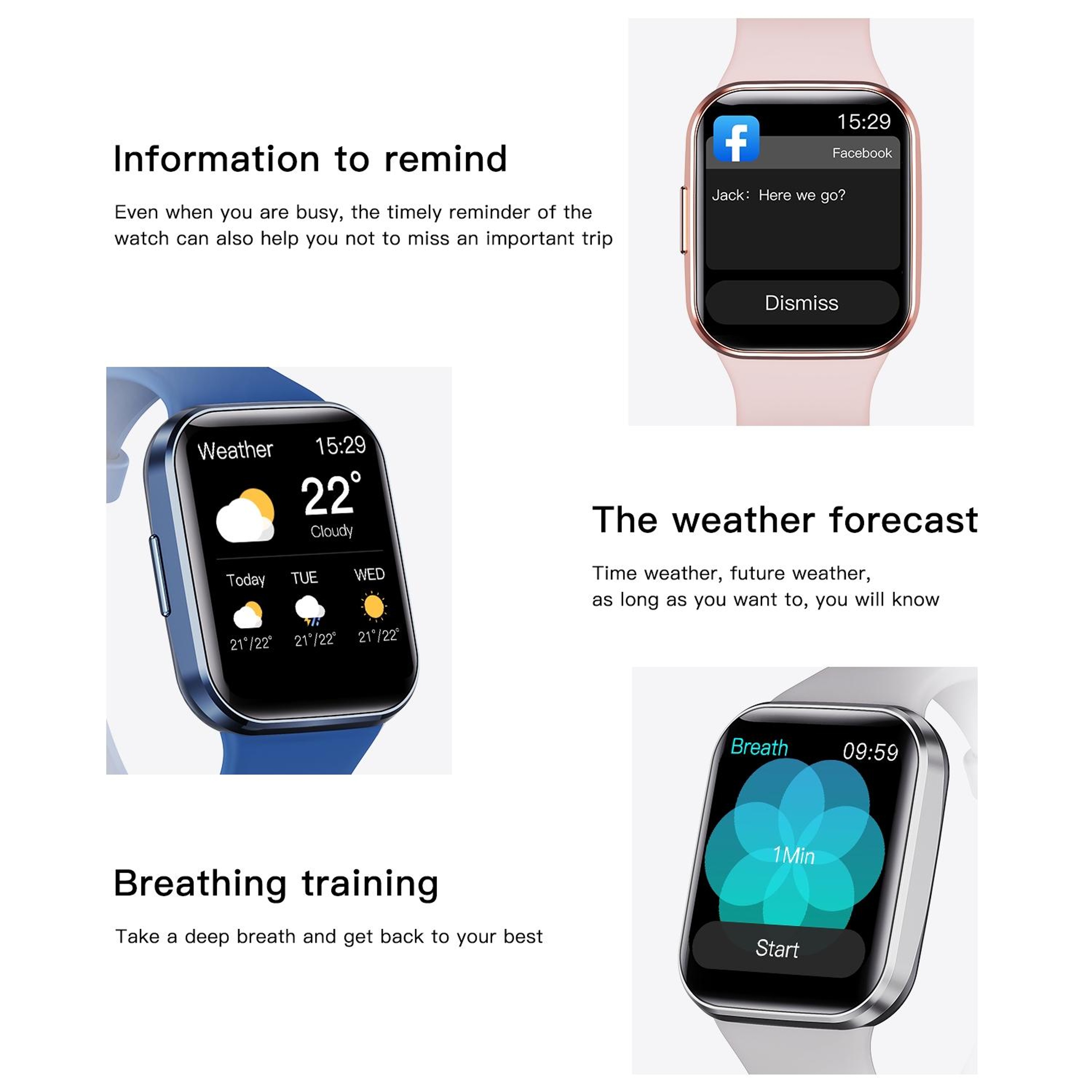 Q23 Smart Fitness Tracker IP67 Waterproof Smart Watch with Heart Rate Monitor for Android iPhone – view 4