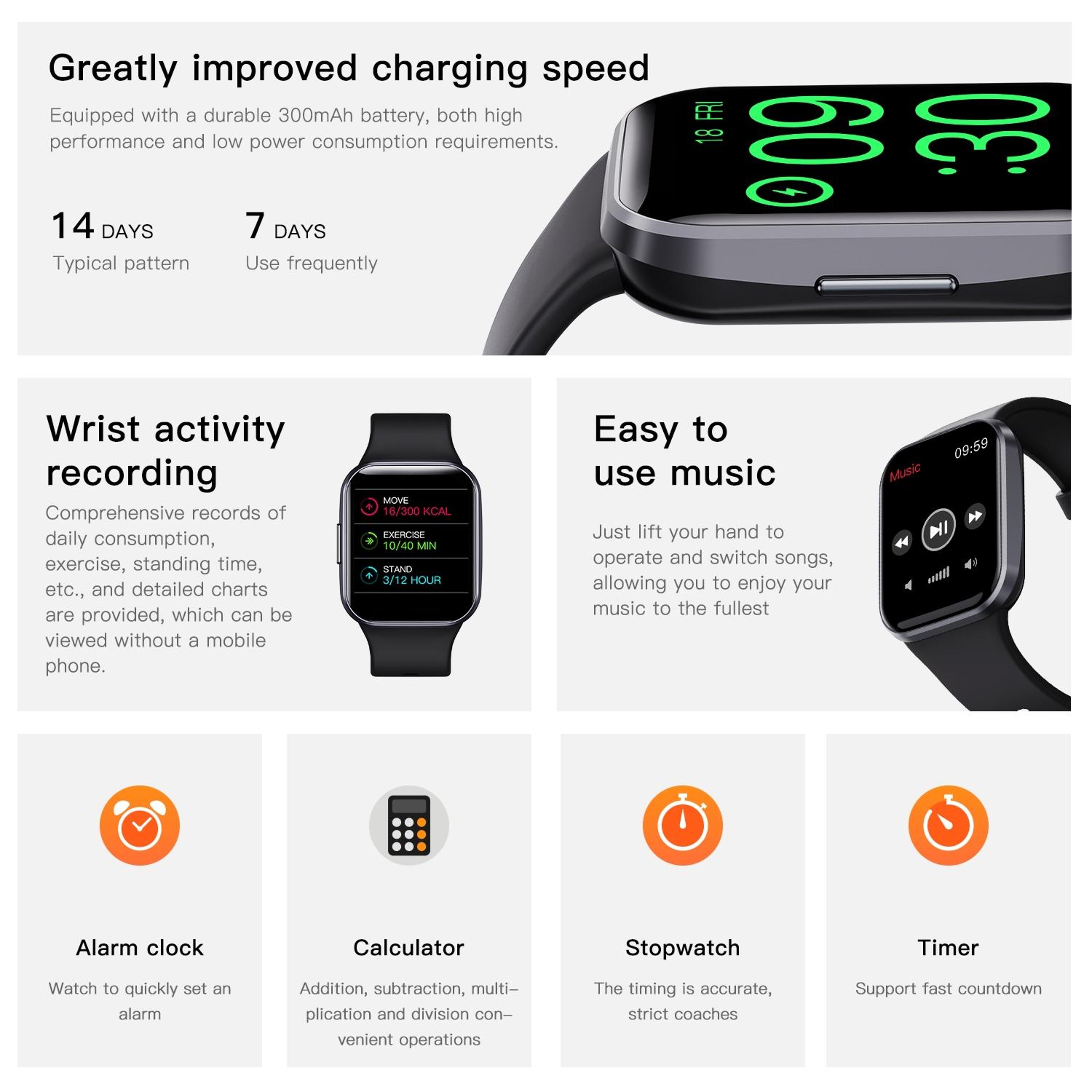 Q23 Smart Fitness Tracker IP67 Waterproof Smart Watch with Heart Rate Monitor for Android iPhone – view 5