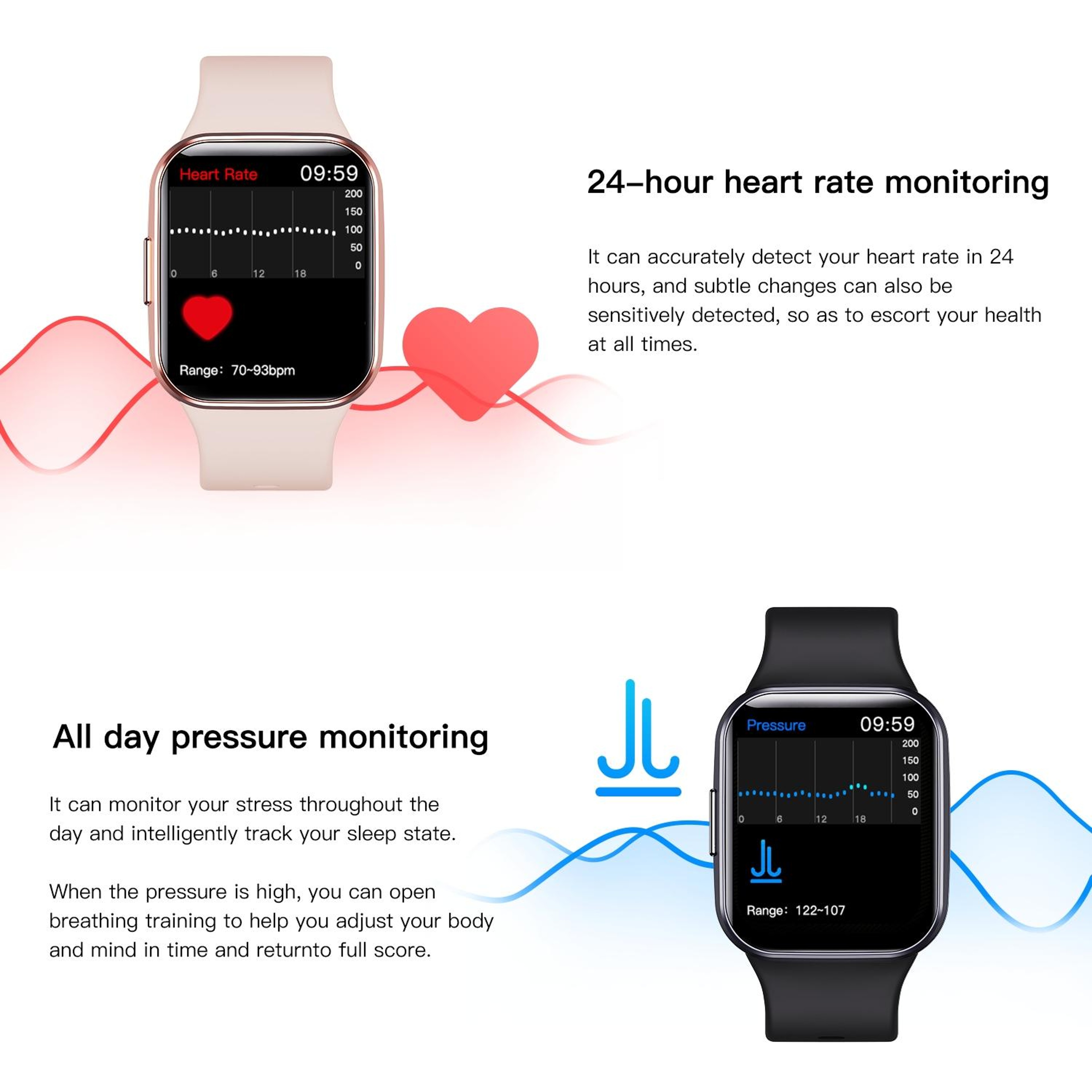 Q23 Smart Fitness Tracker IP67 Waterproof Smart Watch with Heart Rate Monitor for Android iPhone – view 9