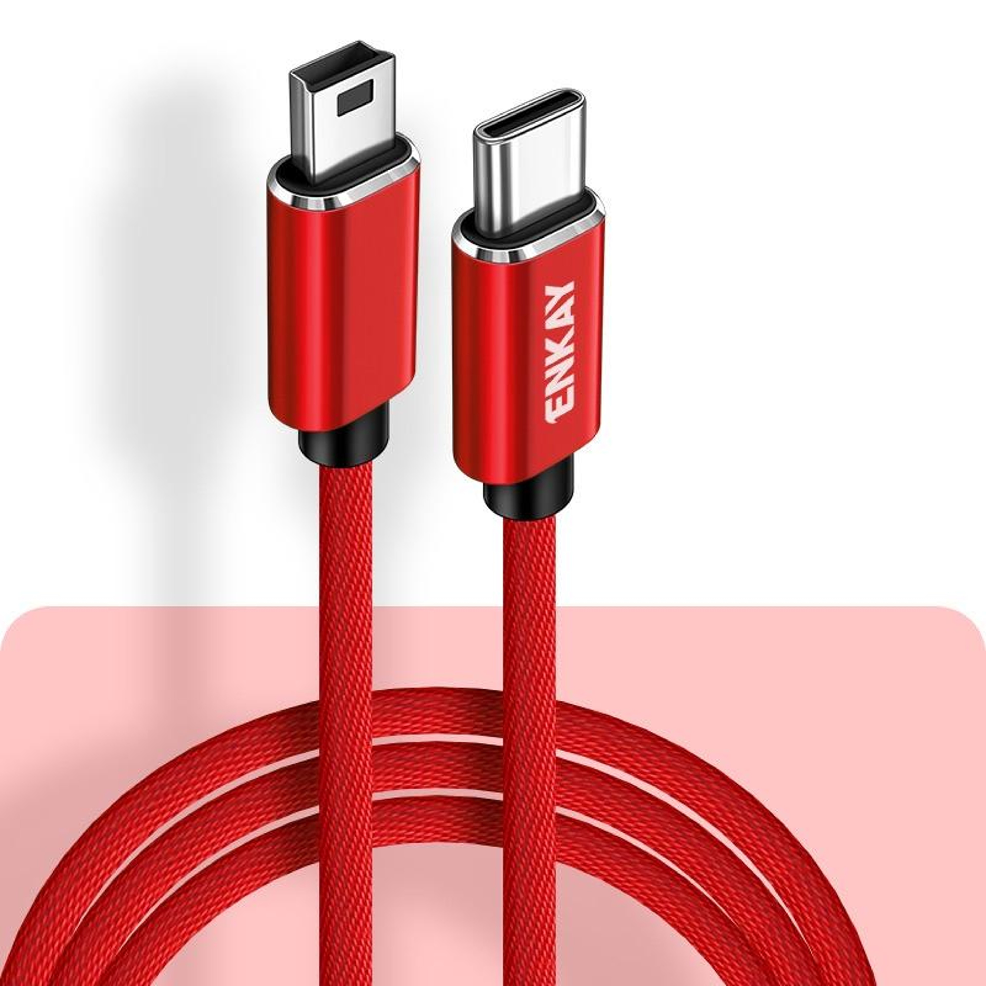 ENKAY USB C to Mini USB Cable 1M Fast Charging Data Sync Cord for Cameras GPS MP3 and Mini USB Devices – view 4