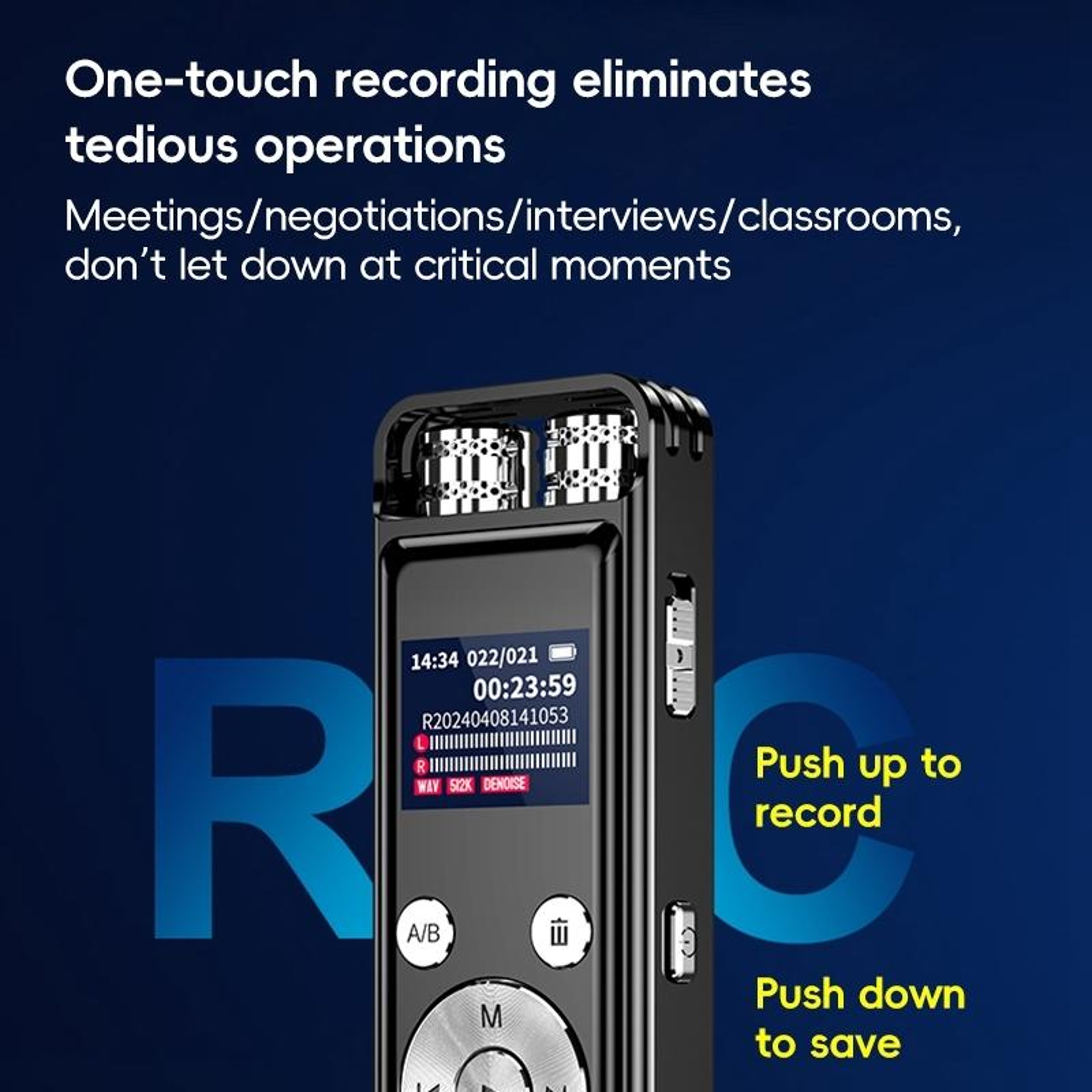 ZD43B Digital Voice Recorder 32GB With AI Noise Reduction Dual Microphone Audio Recorder 11